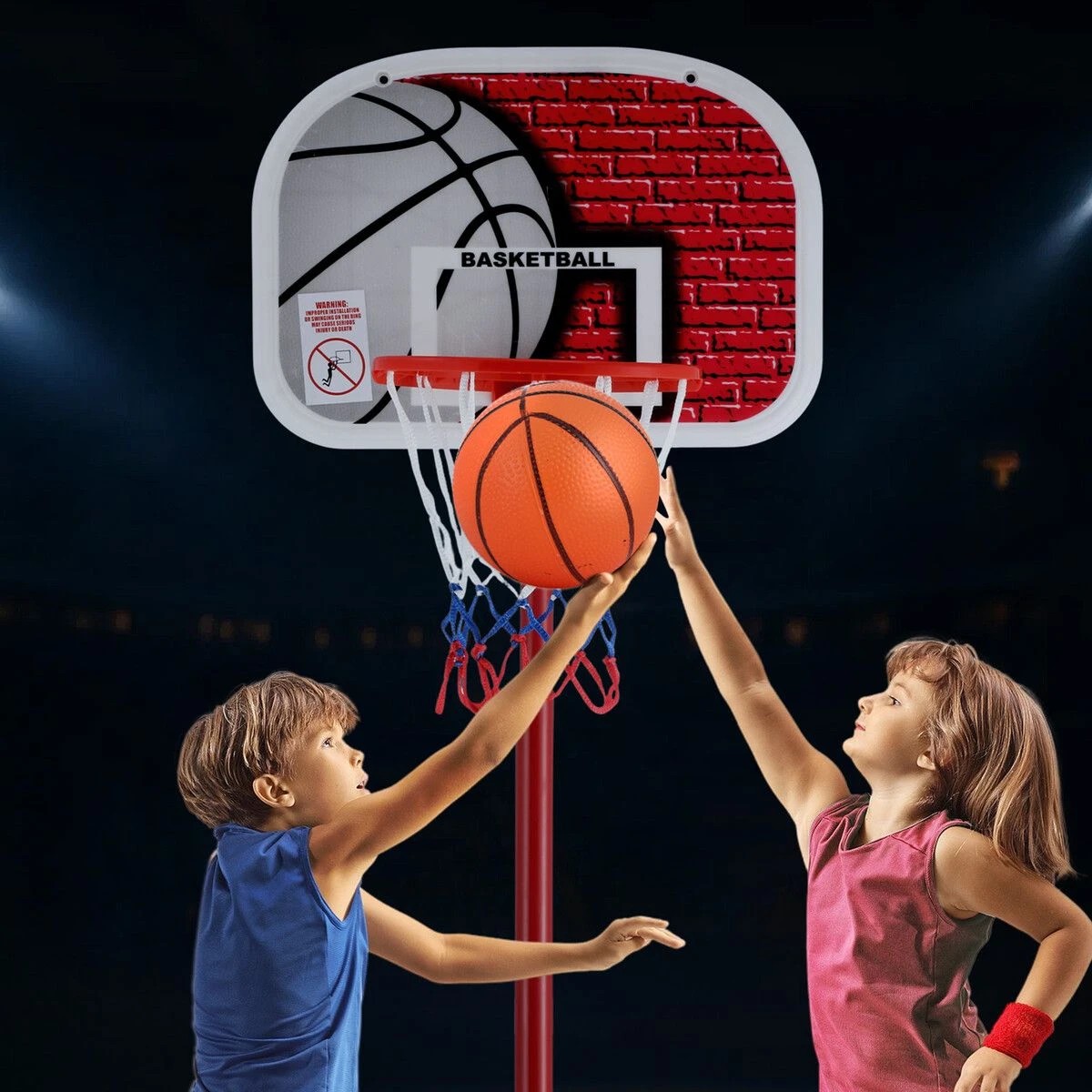2 Ausway Portable Basketball Hoop Stand System 1.15-1.6m Adjustable, 2 of 7