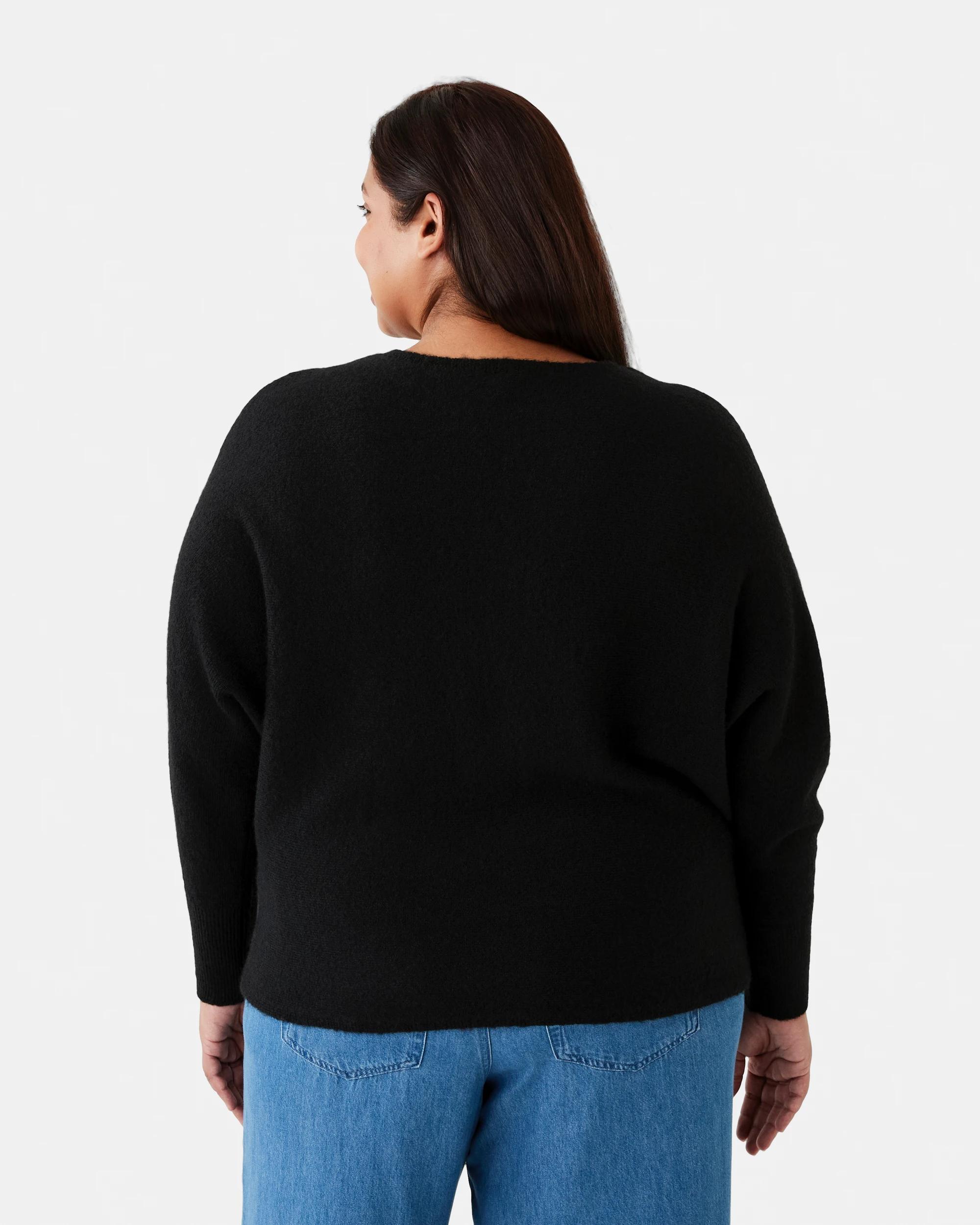 3 Curve Long Sleeve Dolman Jumper Black, 3 of 6