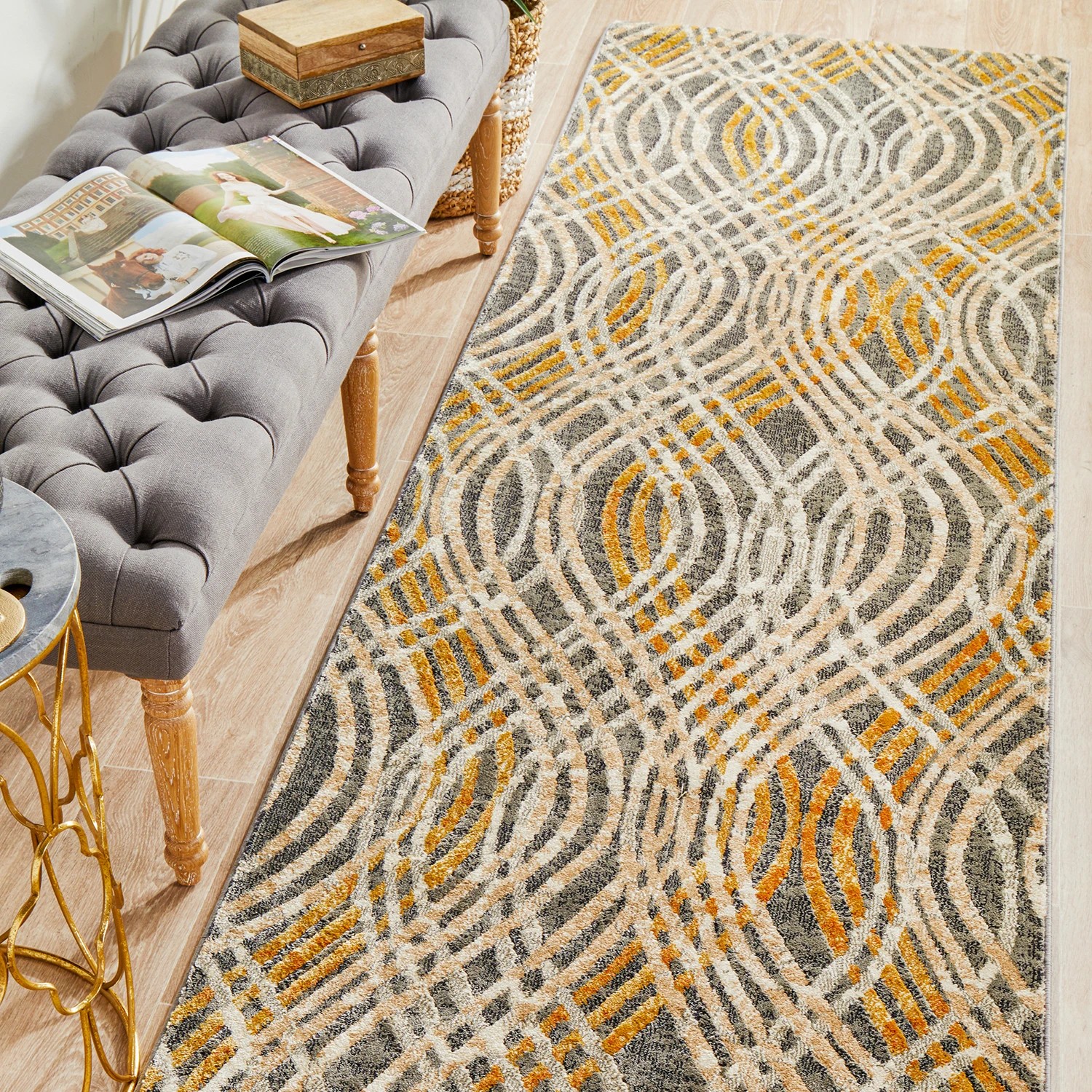 1 Common Ground Rugs Wonderland 300x80cm - Medium Runner Power Loomed Pet Friendly Rug - Brown, 1 of 9