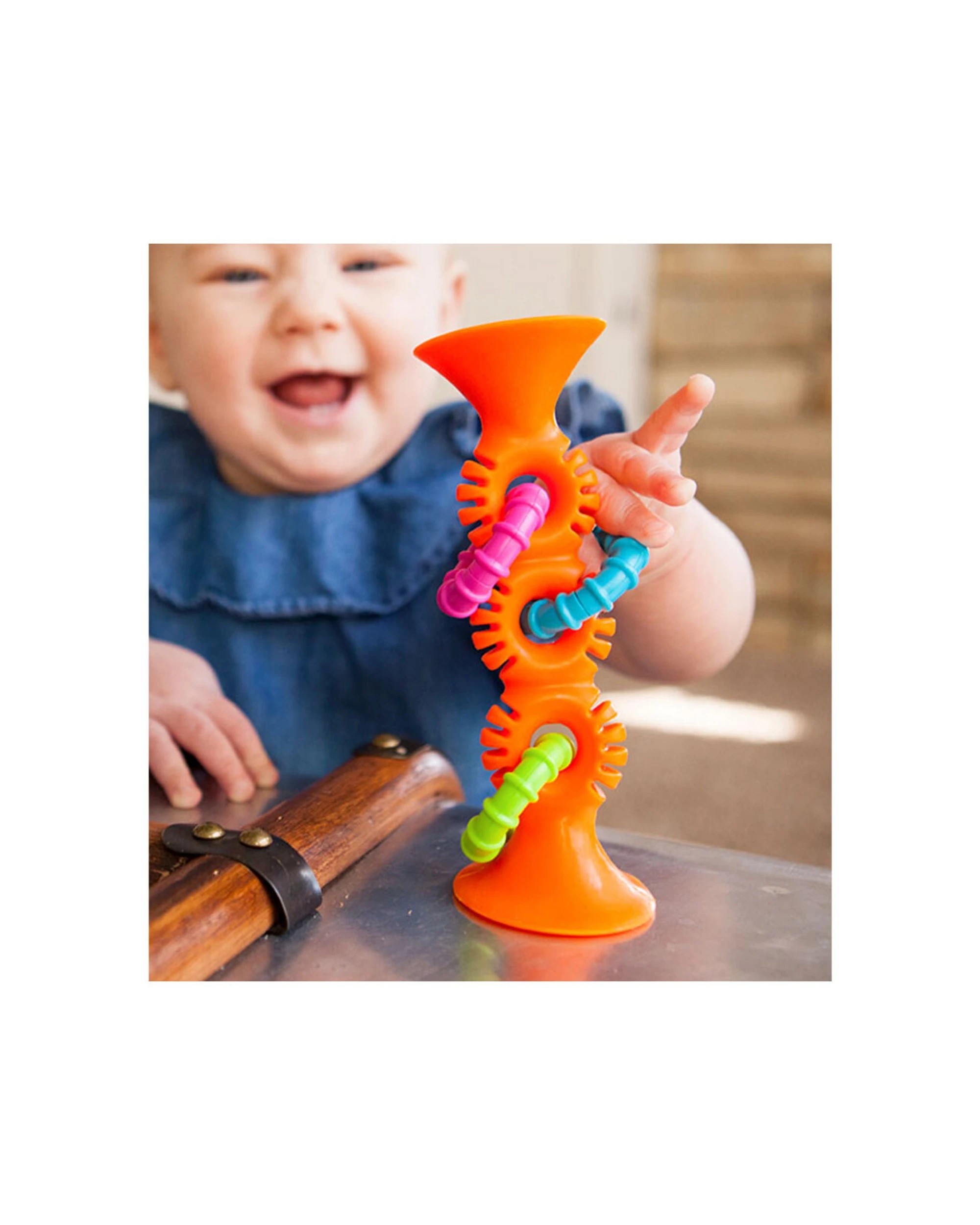 4 FAT BRAIN TOY CO PipSquigz Loops Silicone Suction Cup Baby Teething Toy - Multi, 4 of 4
