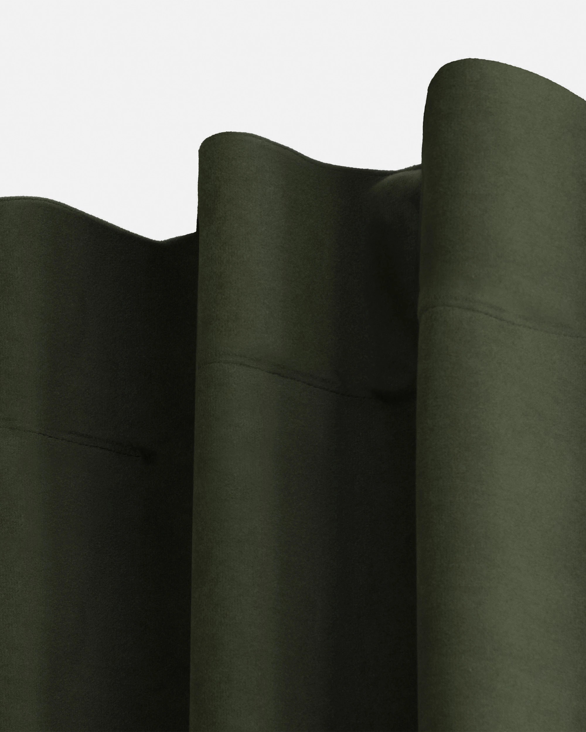 3 Cadence & Co. Byron Matte Velvet 100% Blockout Concealed Tab Top Curtains Twin Pack 135x223cm - Olive, 3 of 7