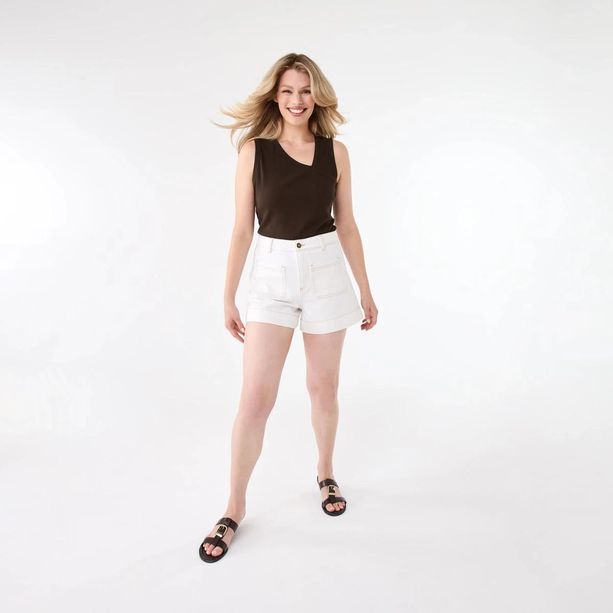 2 Sleeveless Asymmetric Top Melt Brown, 2 of 6