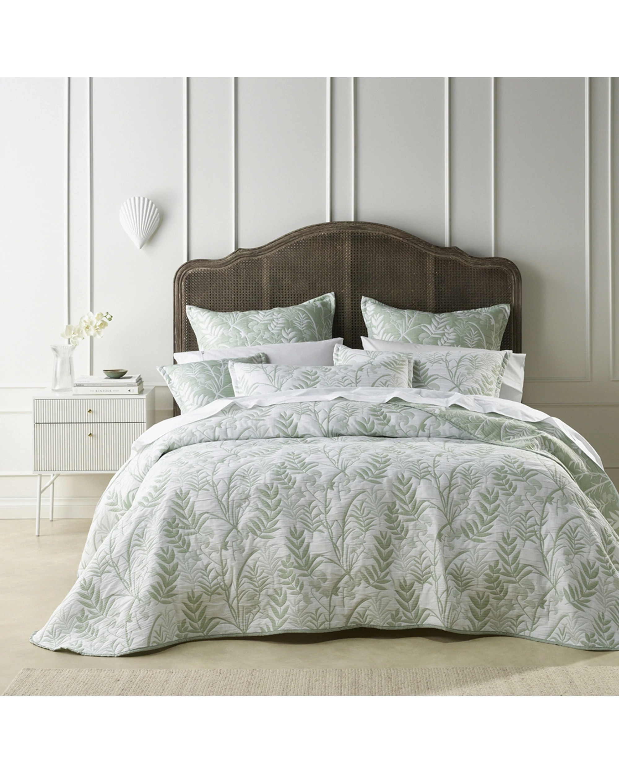 1 Bianca Eden King Polyester Cotton Bedspread And Pillowcase Set Sage - Green, 1 of 2