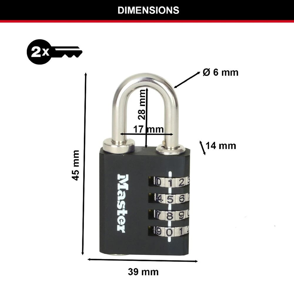 3 Masterlock Indoor Hybrid Padlock 40mm, 3 of 8