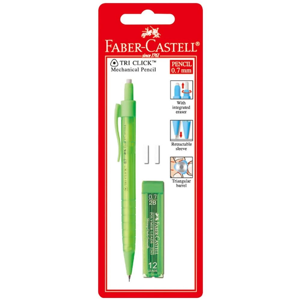 1 Faber-Castell Tri-click Mechanical Pencil 0.7mm Green, 1 of 2