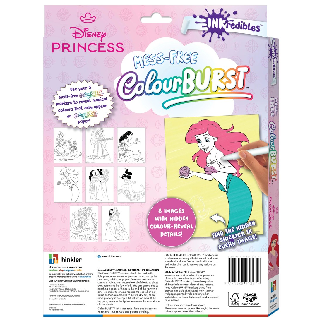 2 INKredibles Disney Princess Mess-Free ColourBurst Activity Kit - Book, 2 of 6