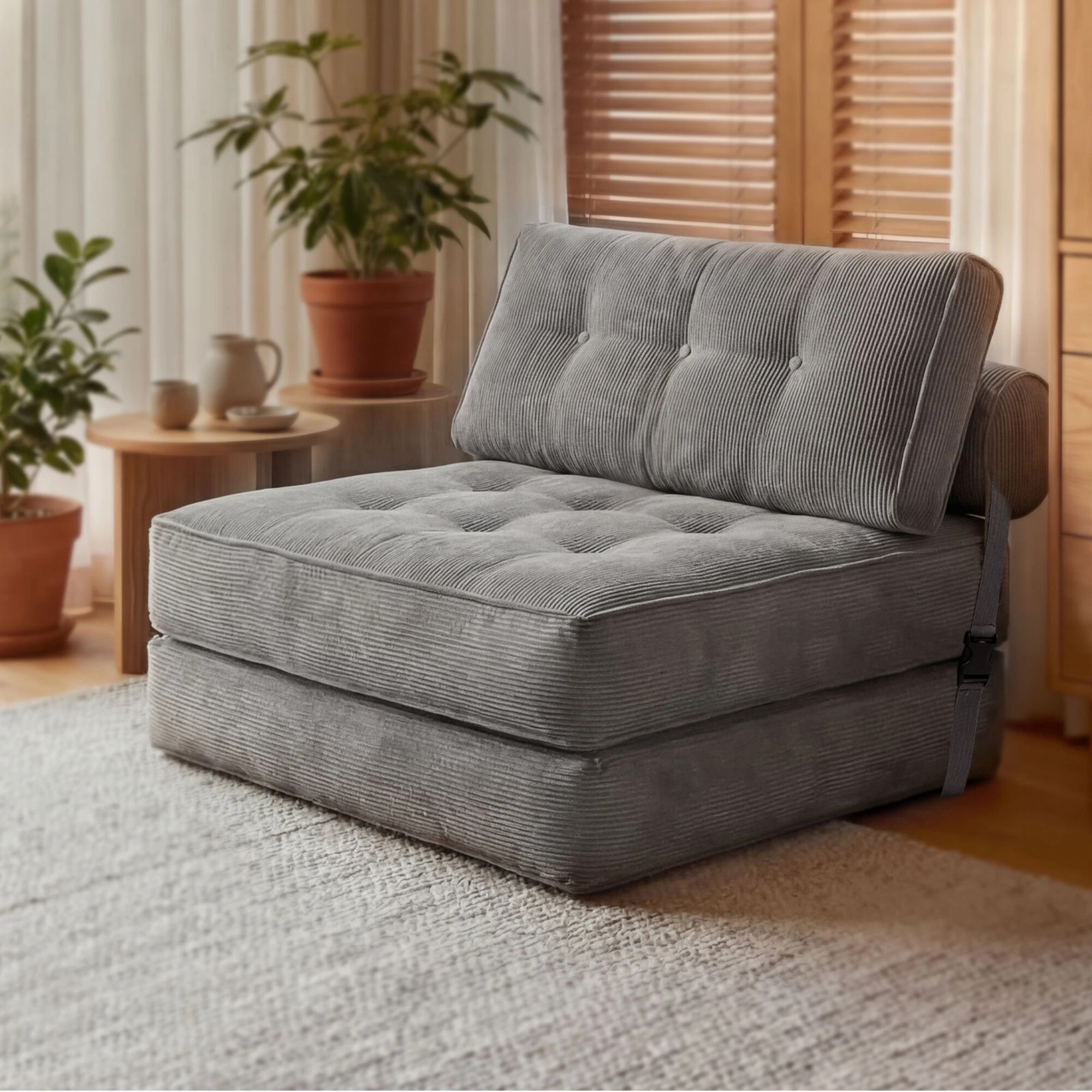 8 Levede Convertible Sofa Bed Foldable Single Sleeper Bed Compact Living Room Grey - Grey, 8 of 9