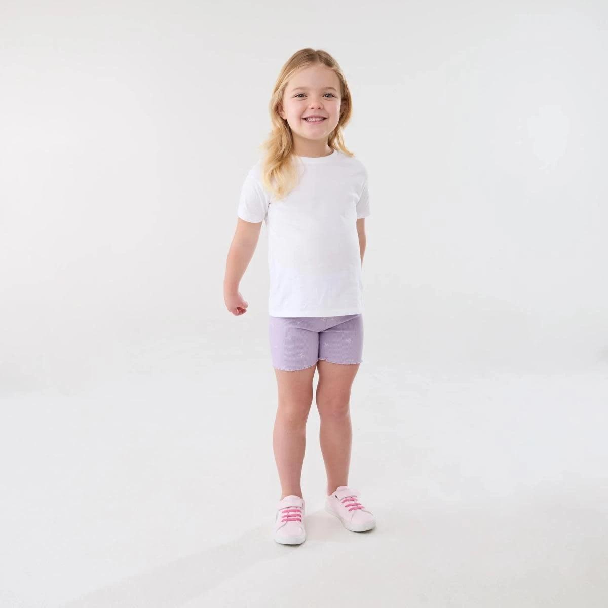 4 Printed Rib Bike Shorts CUTE BOWS PASTEL LILAC, 4 of 5