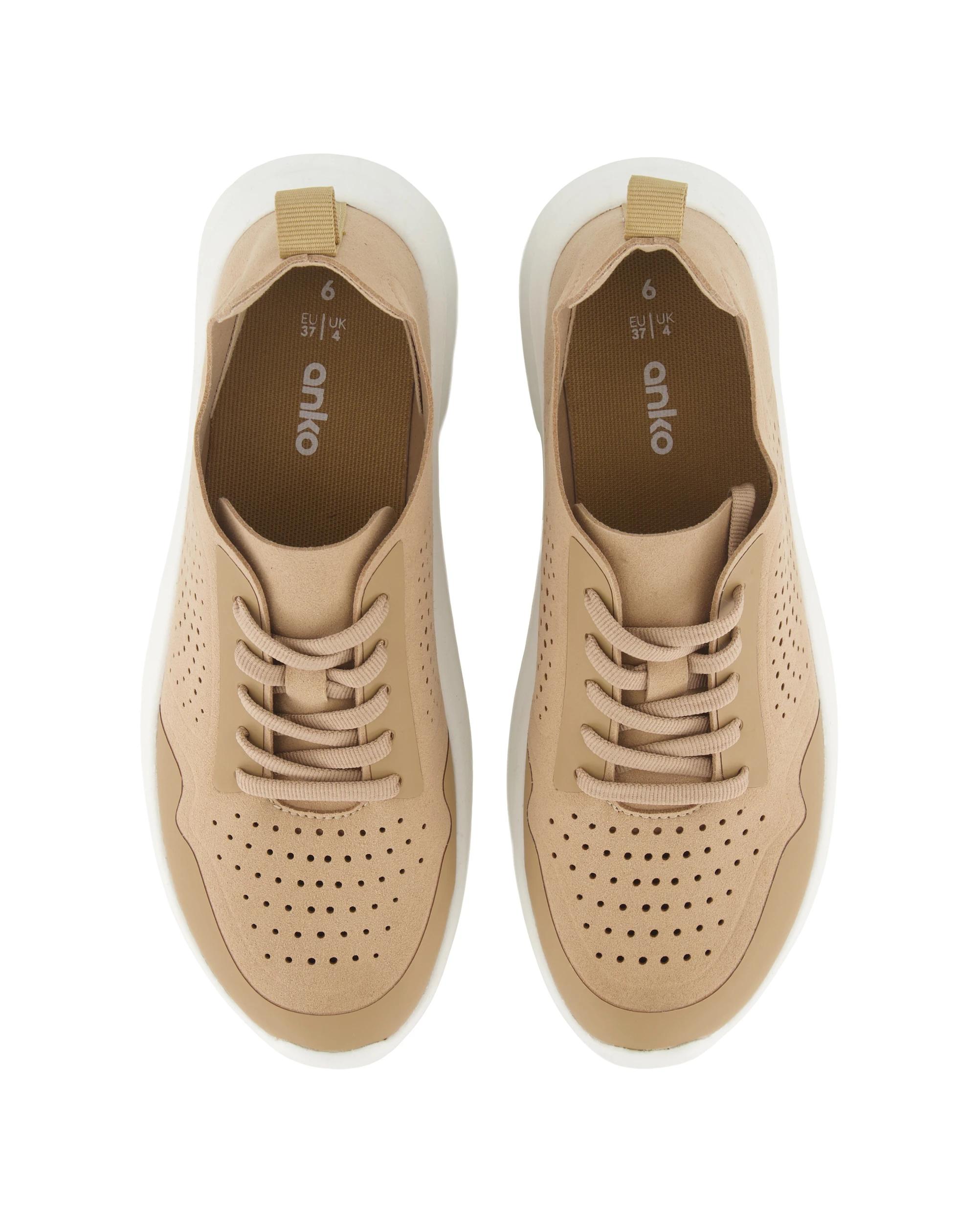 3 Perforated Dress Sneakers Taupe, 3 of 5