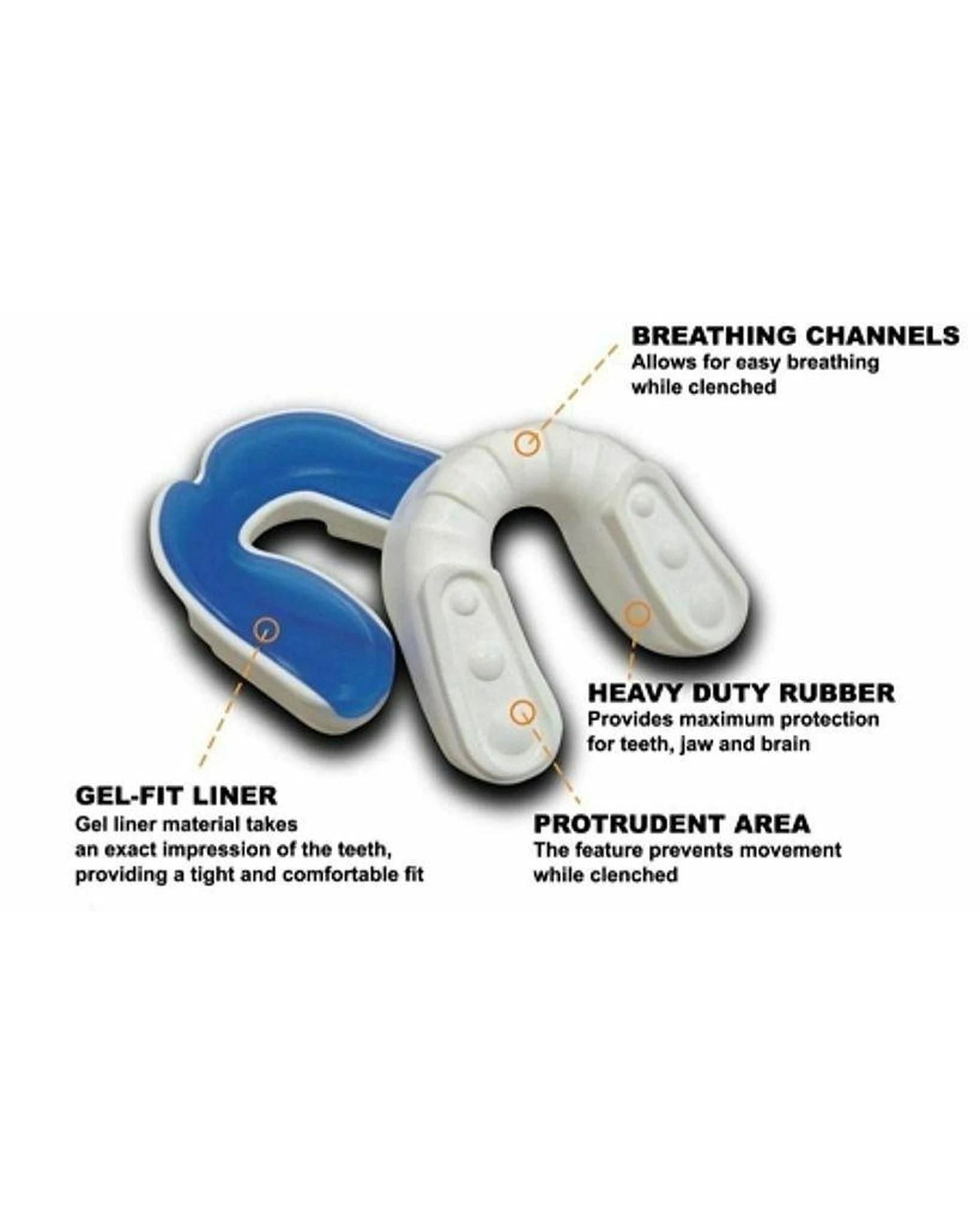 2 Morgan Mouth Guard Gel Fit A+ Protection Senior - White/Blue, 2 of 3