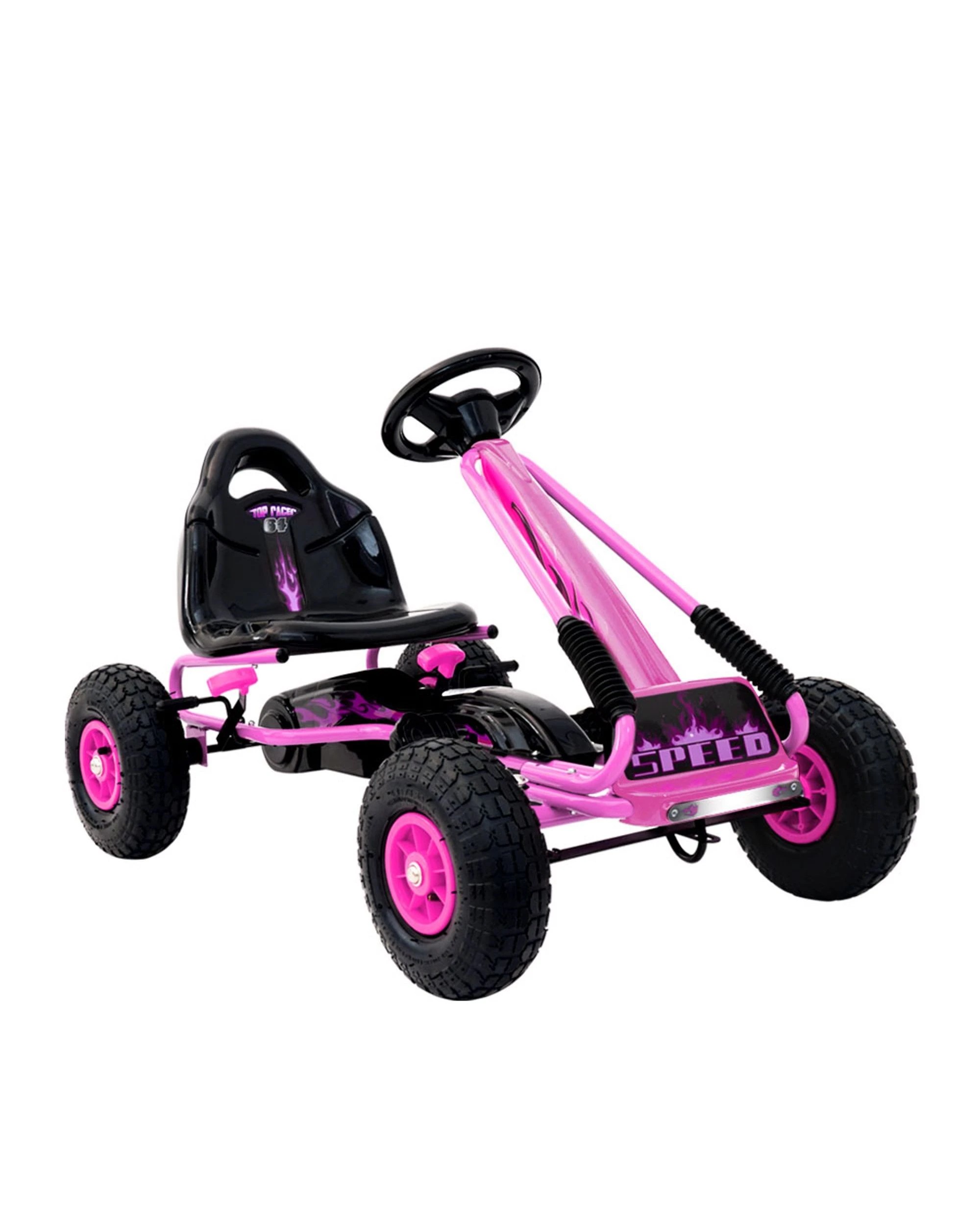 1 Rigo Kids Pedal Go Kart Ride On Toys Racing Car Rubber Tyre
 - Pink, 1 of 3
