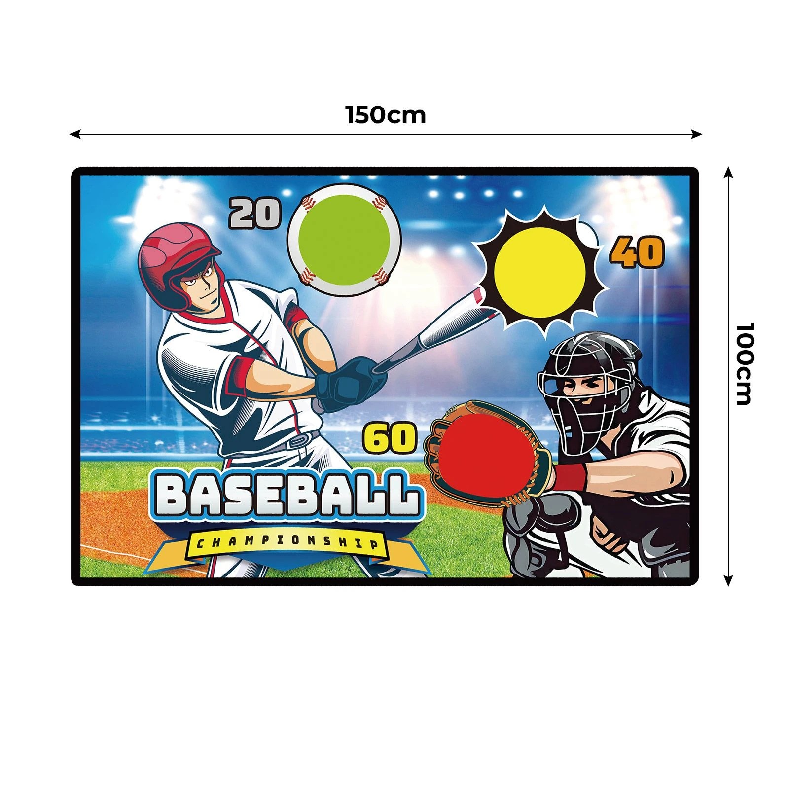 3 Ausway Kids Baseball Training Target Mat Game Set, Childrens Soccer Pitching Practice, 3 of 7