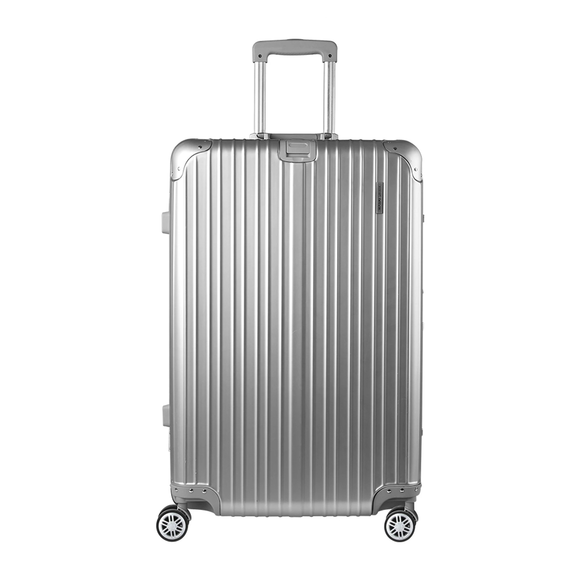 1 Wanderlite Luggage Trolley Travel Suitcase Set TSA Carry On - Silver, 1 of 8