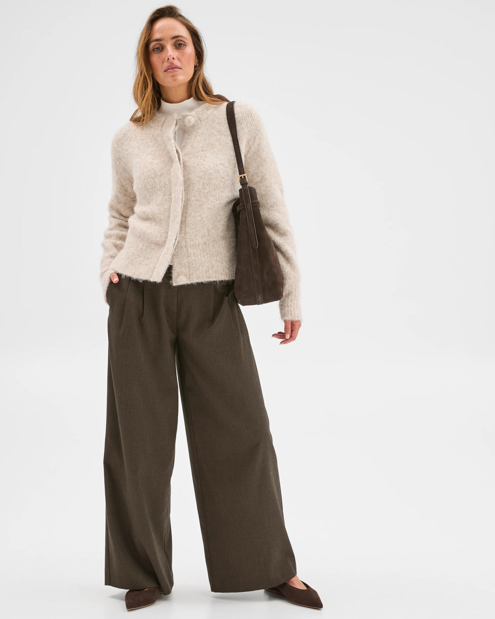 4 Preview Long Sleeve Plush Cardigan OATMEAL MARLE, 4 of 6
