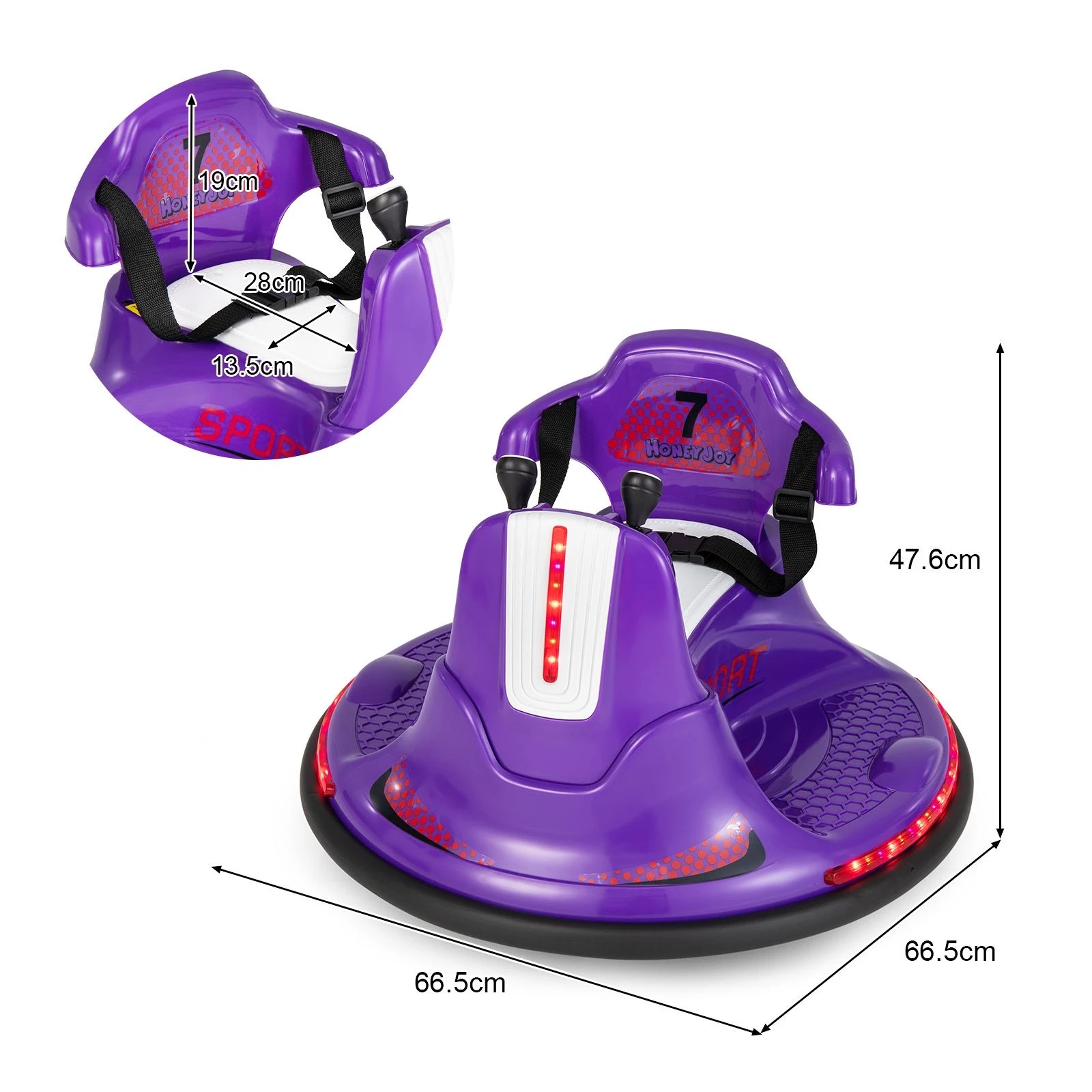 4 Costway 360° Spin Kids Bumper Car Electric Ride On Vehicle, 4 of 6