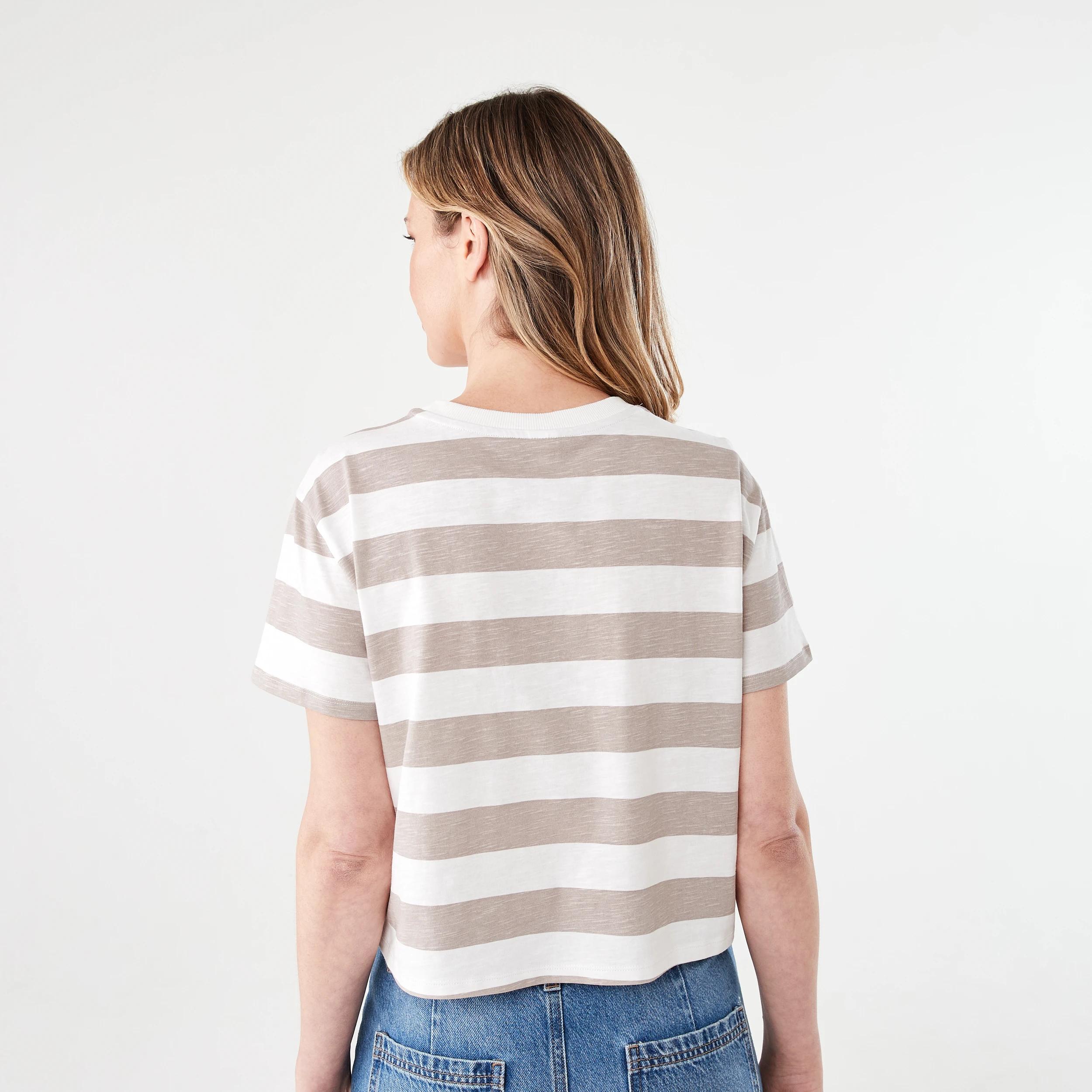 3 Short Sleeve Shrunken T-shirt WIDE STRIPE FADED STRIPE, 3 of 5