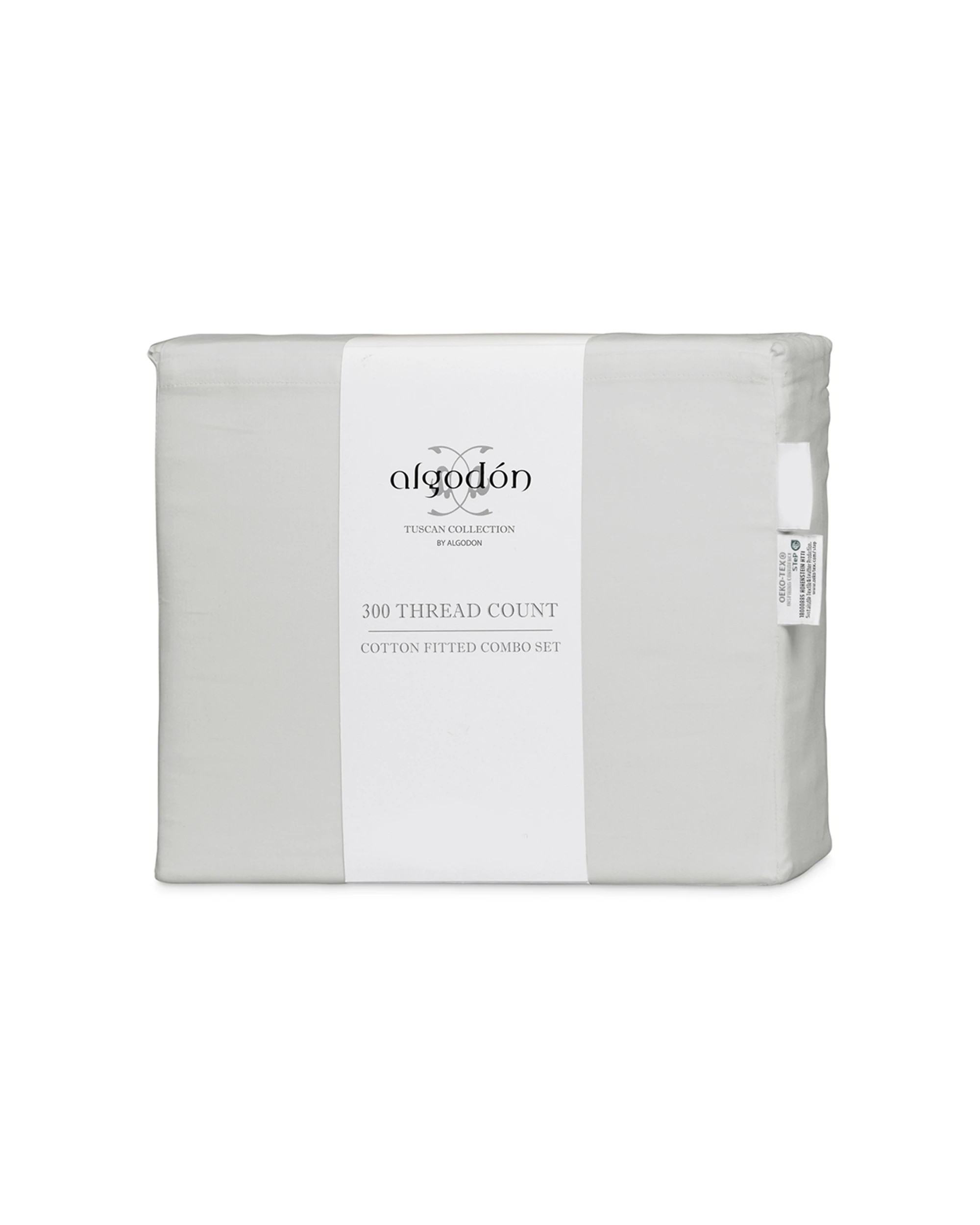4 Algodon Combo 300TC Cotton Fitted Bed Bedding Sheet Set - King Bed - Silver, 4 of 4