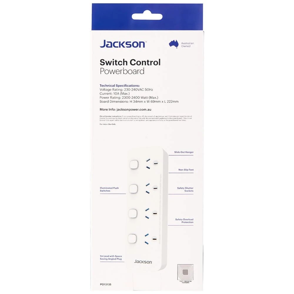 3 Jackson Overload Switched Powerboard 4 Outlet, 3 of 3