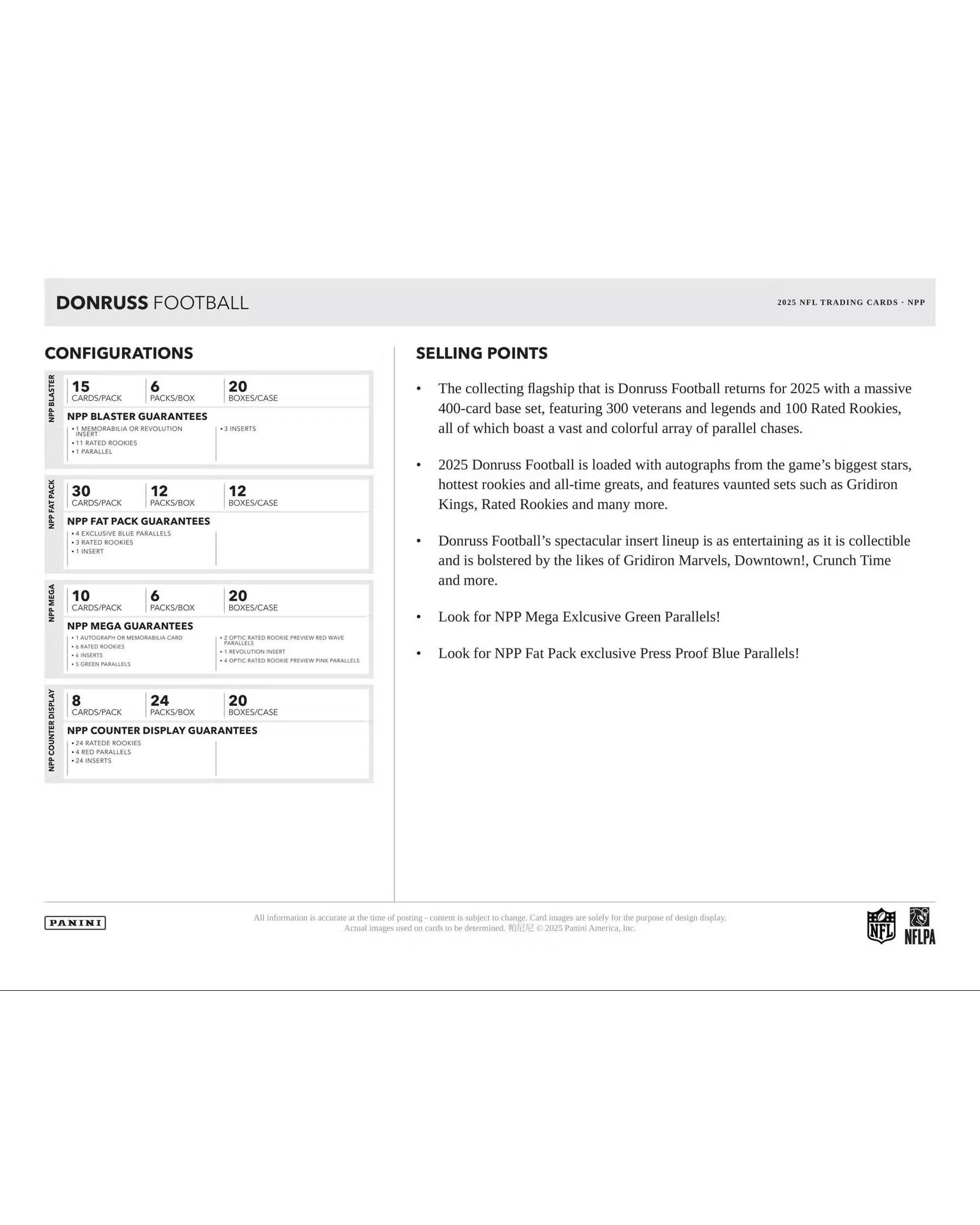 6 Panini NFL 2025 Donruss Football Trading Card Fat Pack, 6 of 6
