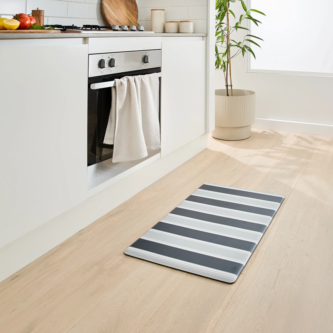 1 Kitchen Mat - Grey Stripe, 1 of 5