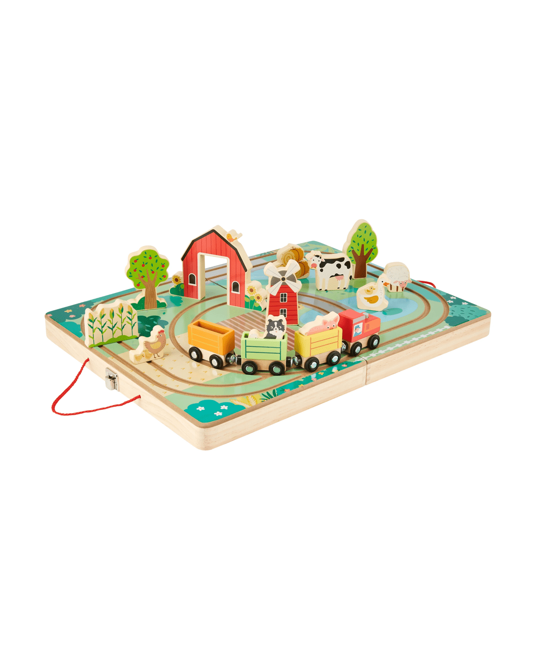 1 17 Piece Wooden Take Along Train Set, 1 of 8