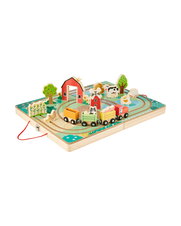 17 Piece Wooden Take Along Train Set