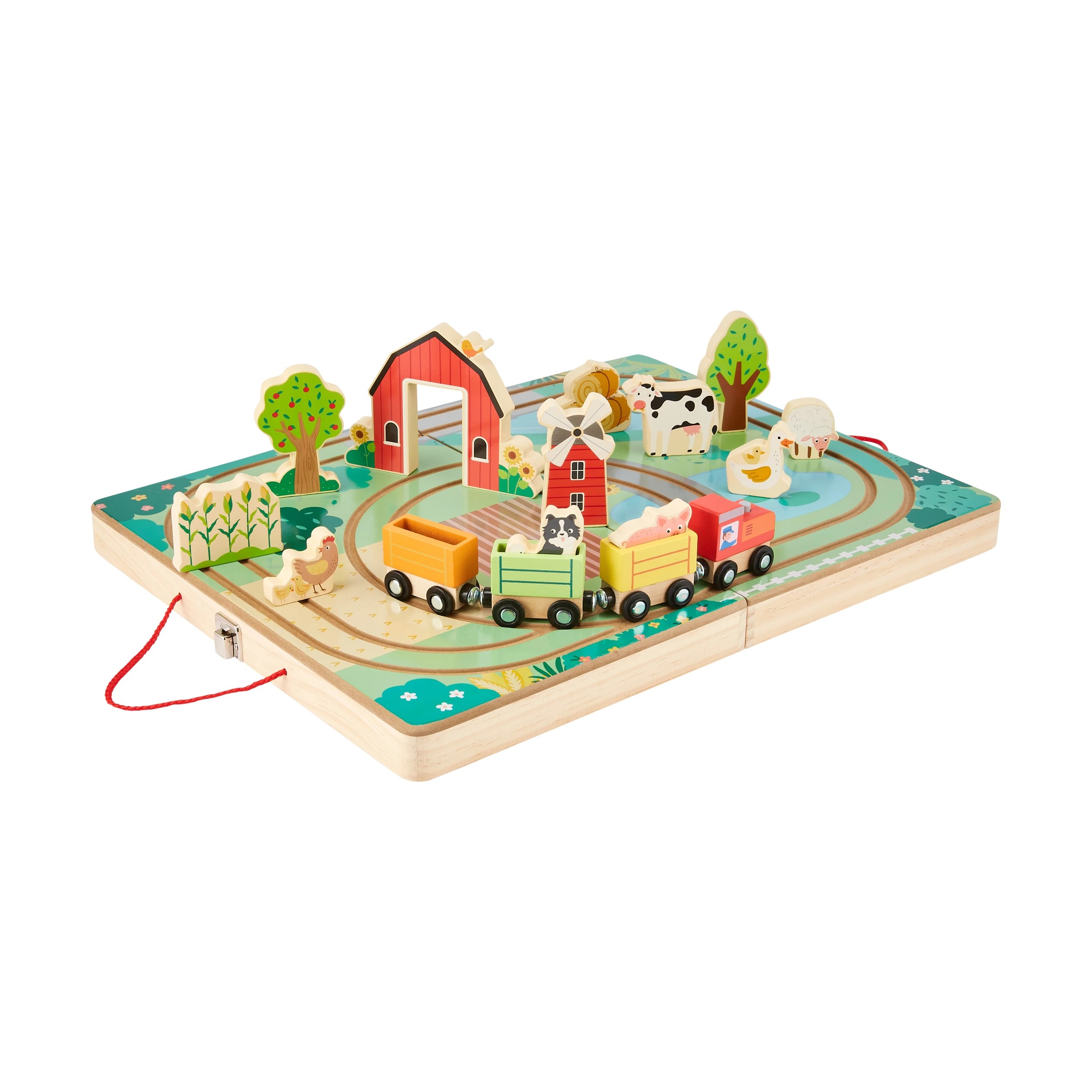 1 17 Piece Wooden Take Along Train Set, 1 of 8