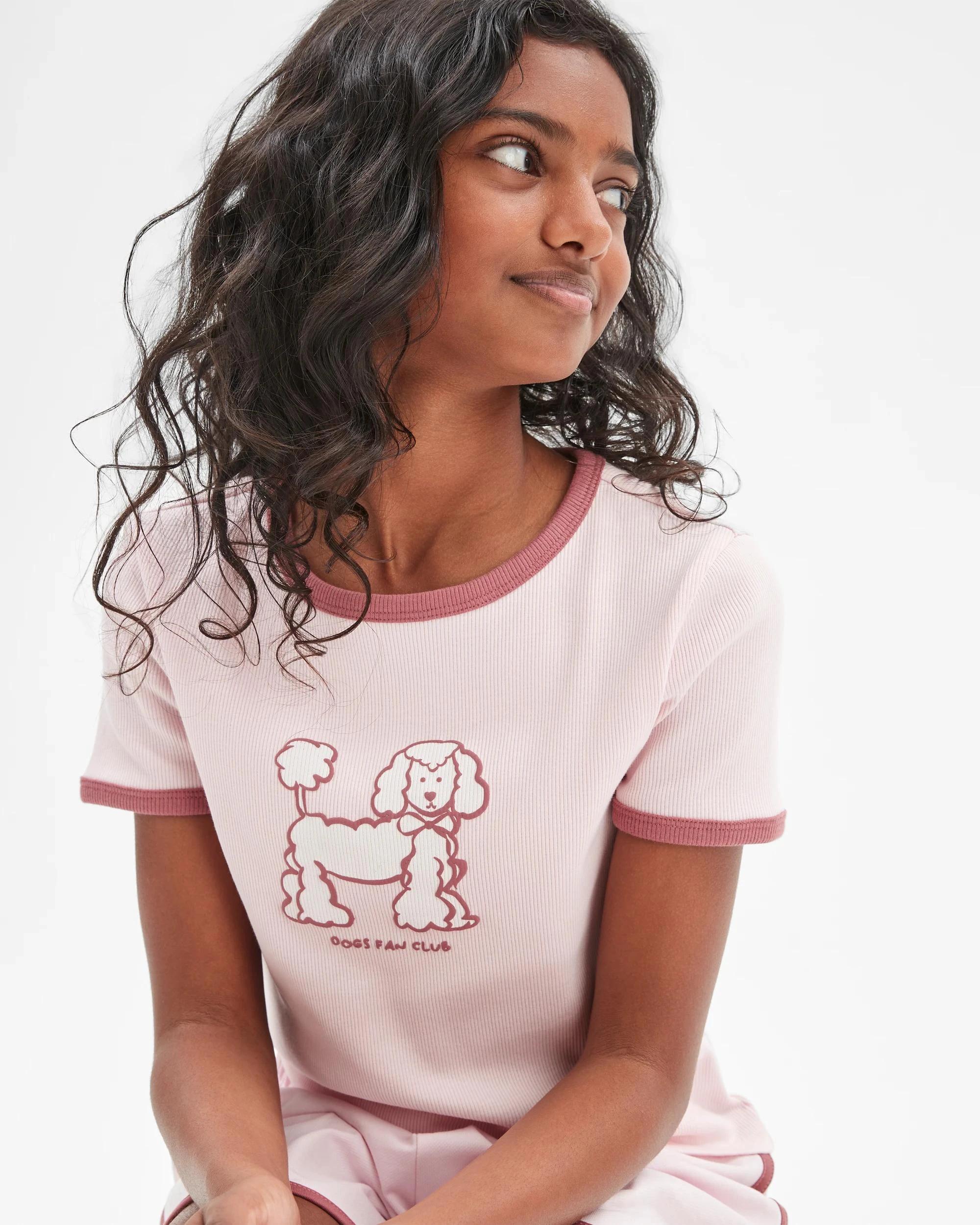 1 Target Australian Cotton Rib Ringer T-shirt PINK POODLE, 1 of 6