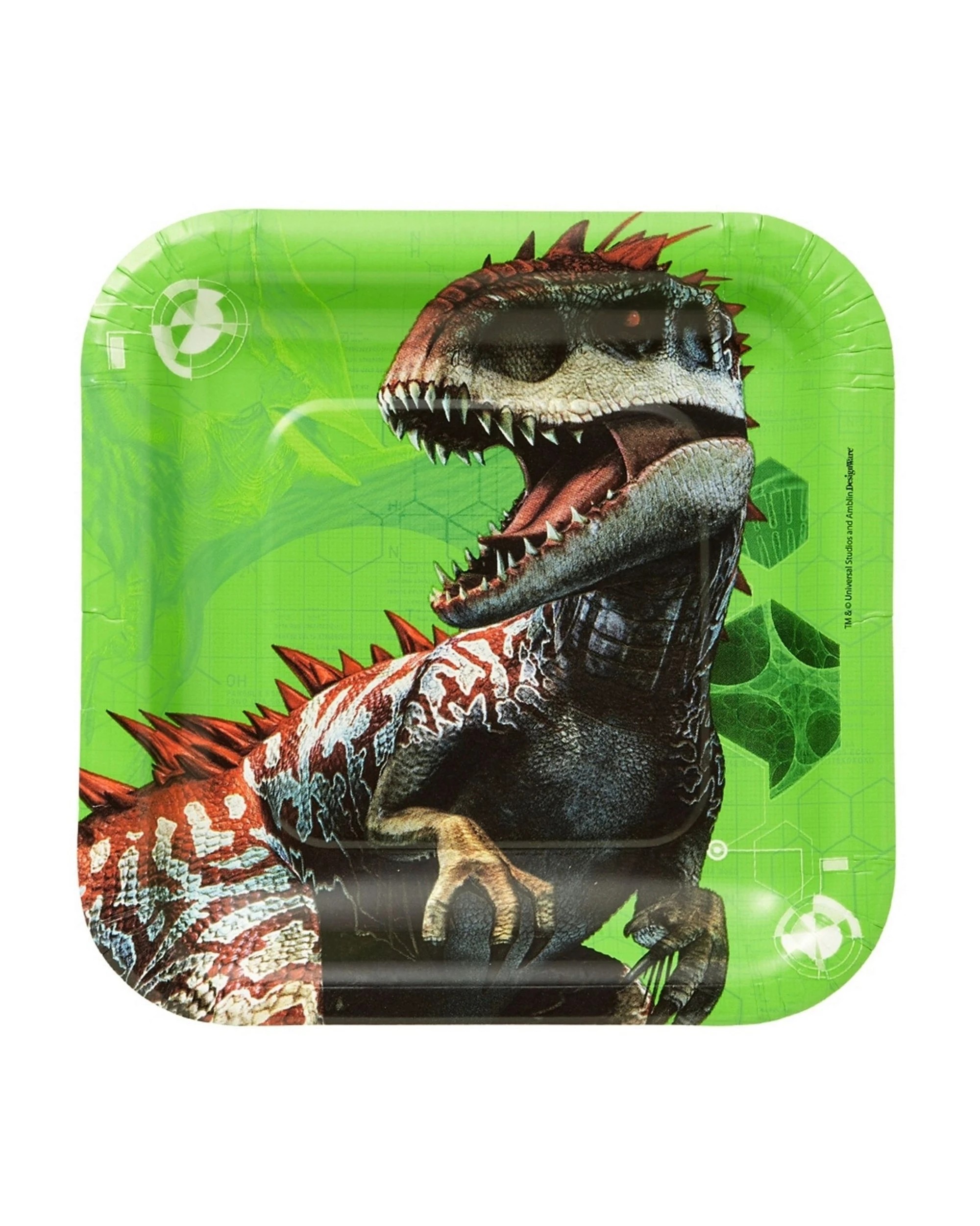 1 Amscan Jurassic World Small Square Paper Plates Pack of 8, 1 of 1