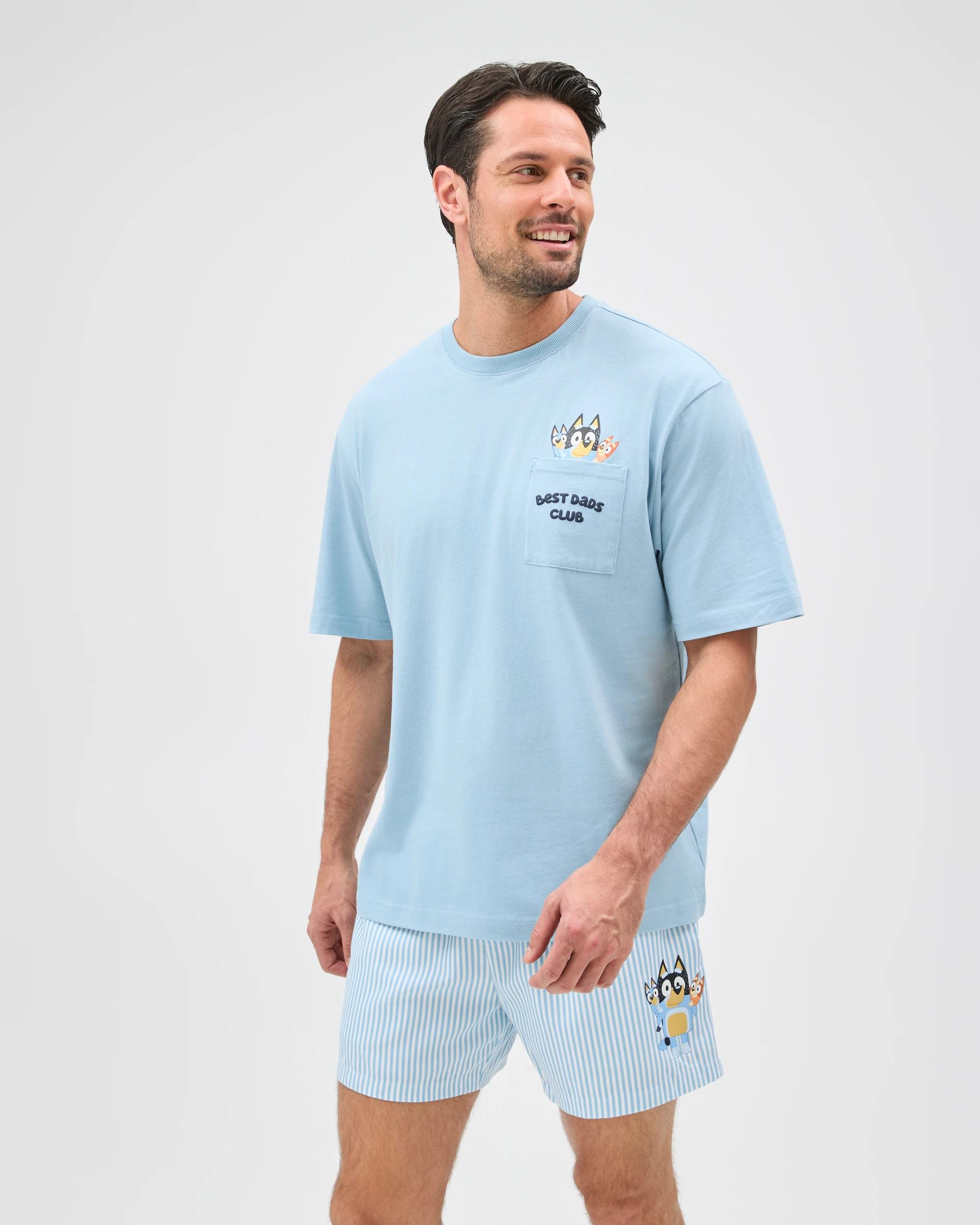 1 Bluey Australian Cotton Best Dad T-Shirt MID BLUE, 1 of 7