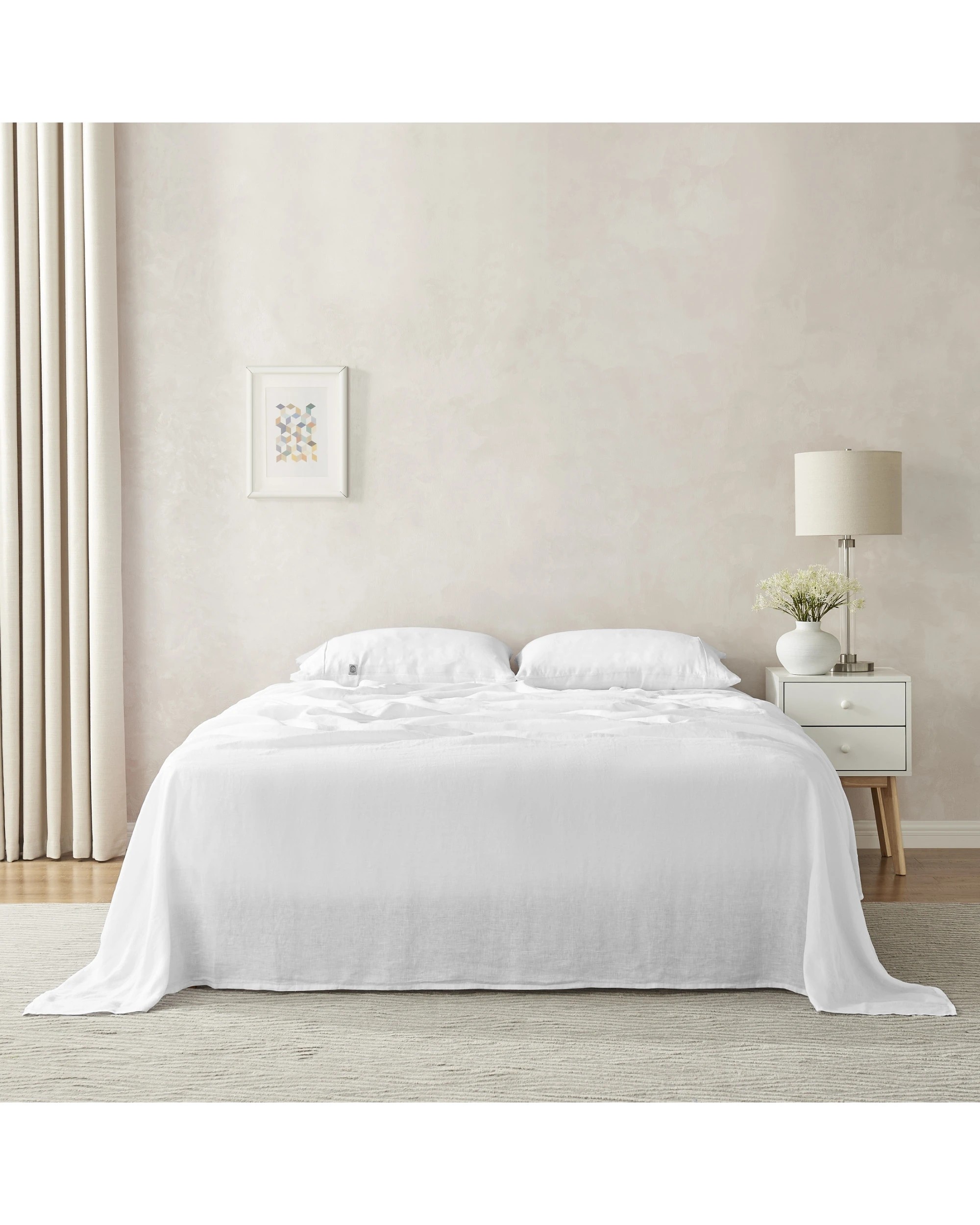 5 Natural Home 100% European Flax Linen Sheet Set - Super King Bed - White, 5 of 6