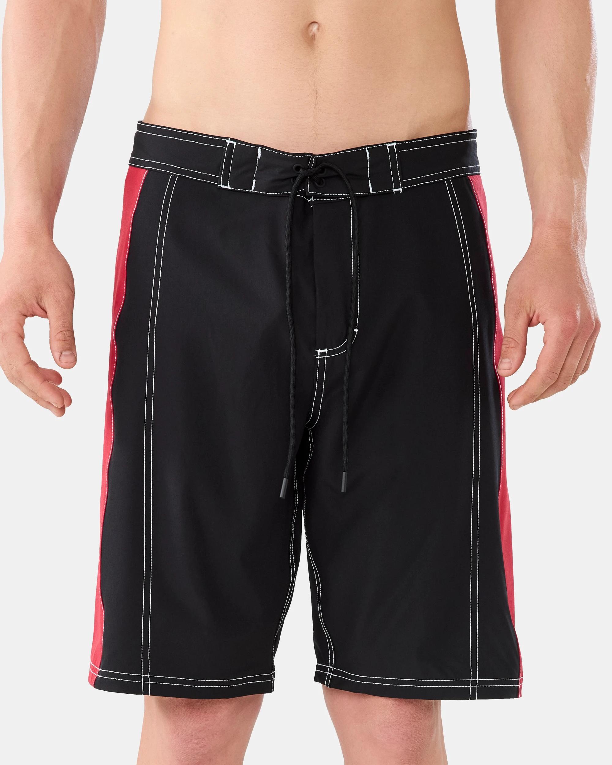 1 Spliced Stretch Swim Boardshorts Black, 1 of 9