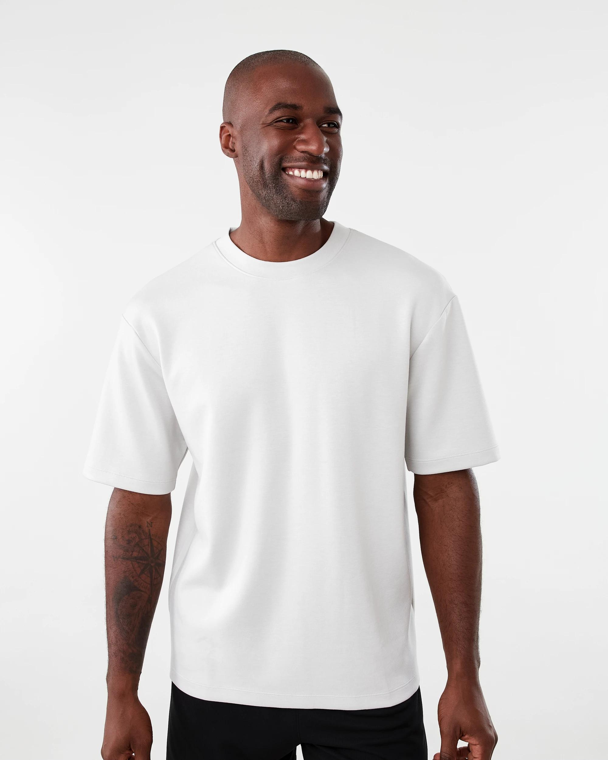 1 Active Mens Oversized Scuba T-shirt Lunar Grey, 1 of 6