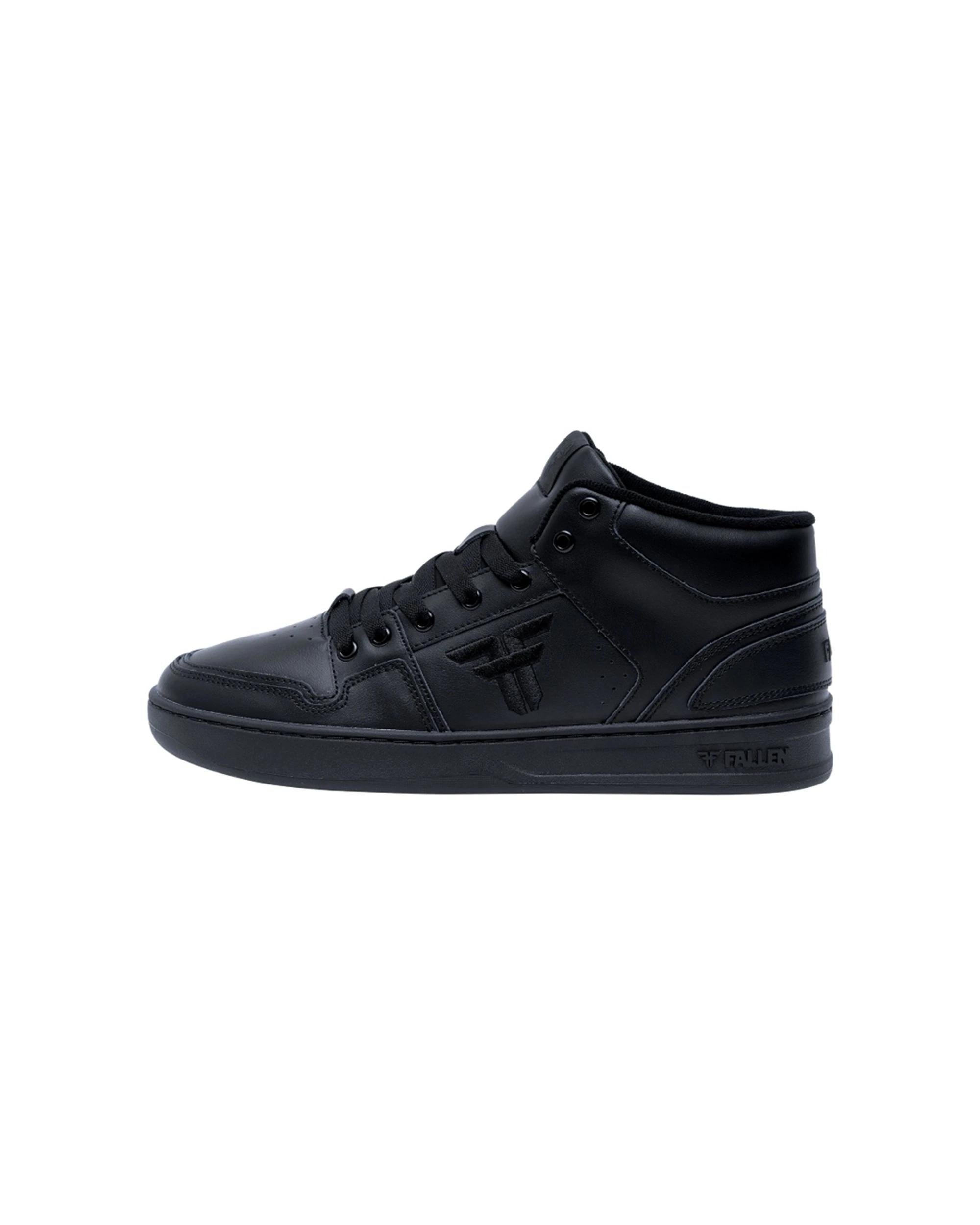 1 Fallen Footwear The Decade Mens Casual Shoes Action Leather Plush Padding BLACK LEATHER, 1 of 6