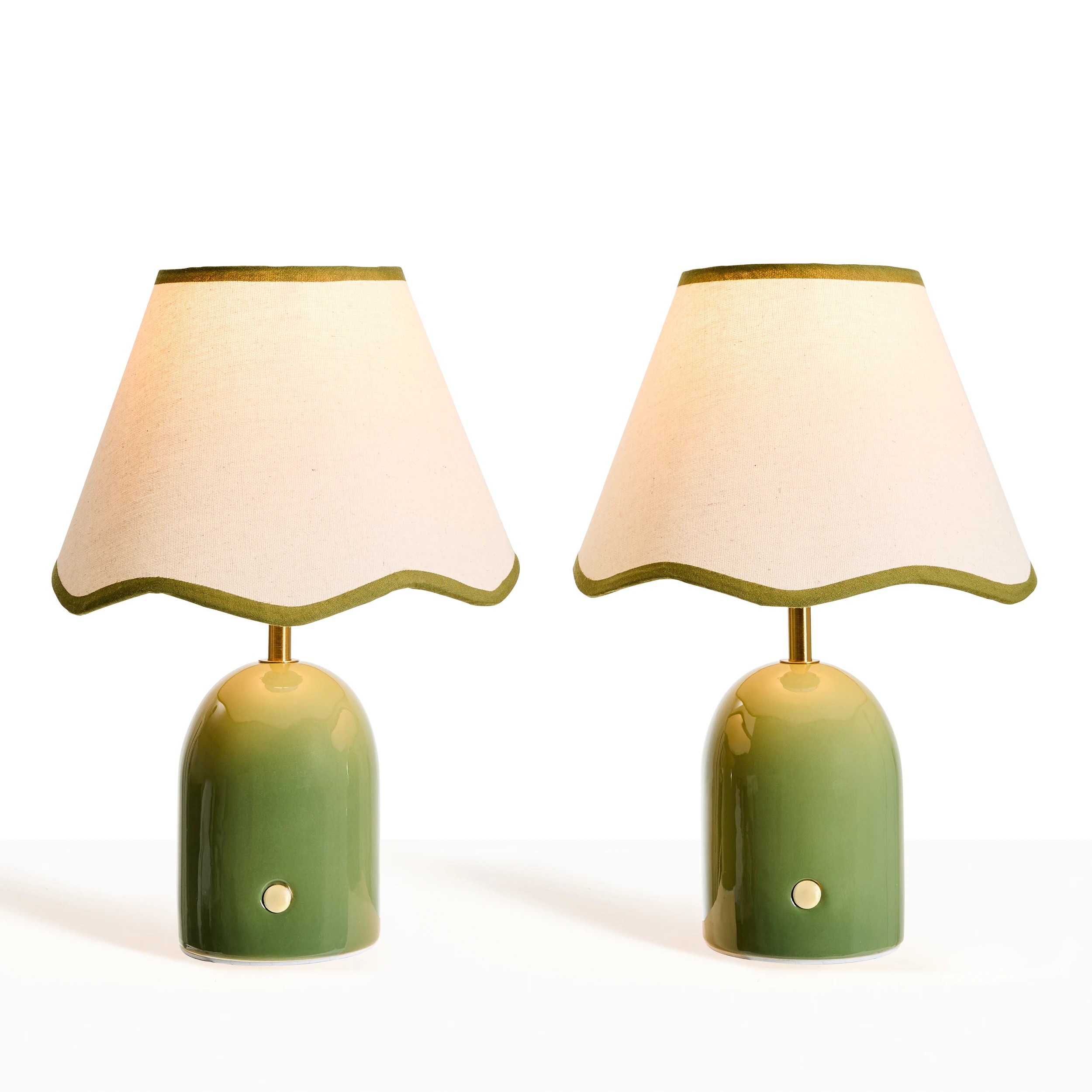 1 2 Pack Olympia Touch Lamps - Green, 1 of 6