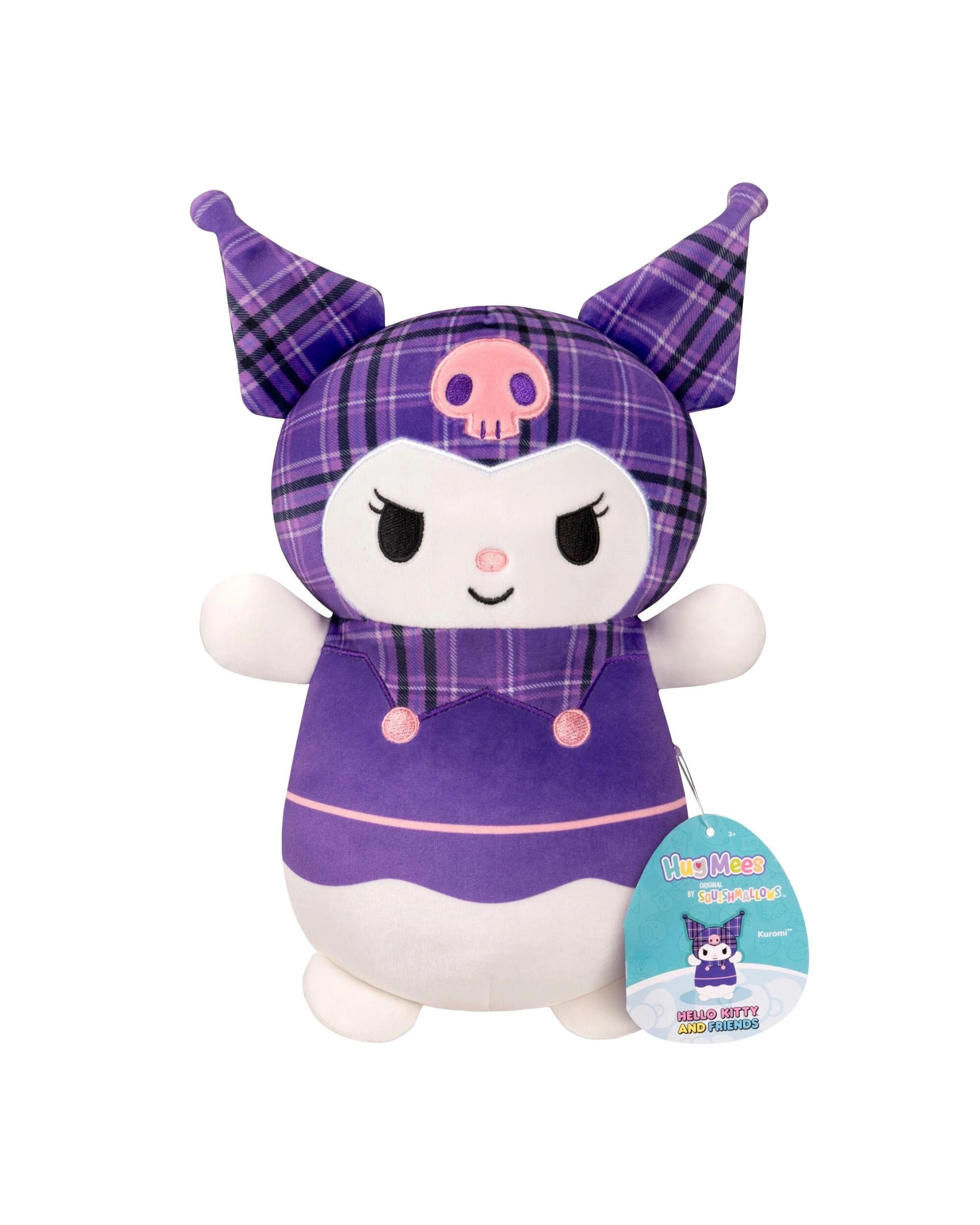 1 Squishmallows HugMees Sanrio Kuromi Plaid 10 inch Plush, 1 of 5