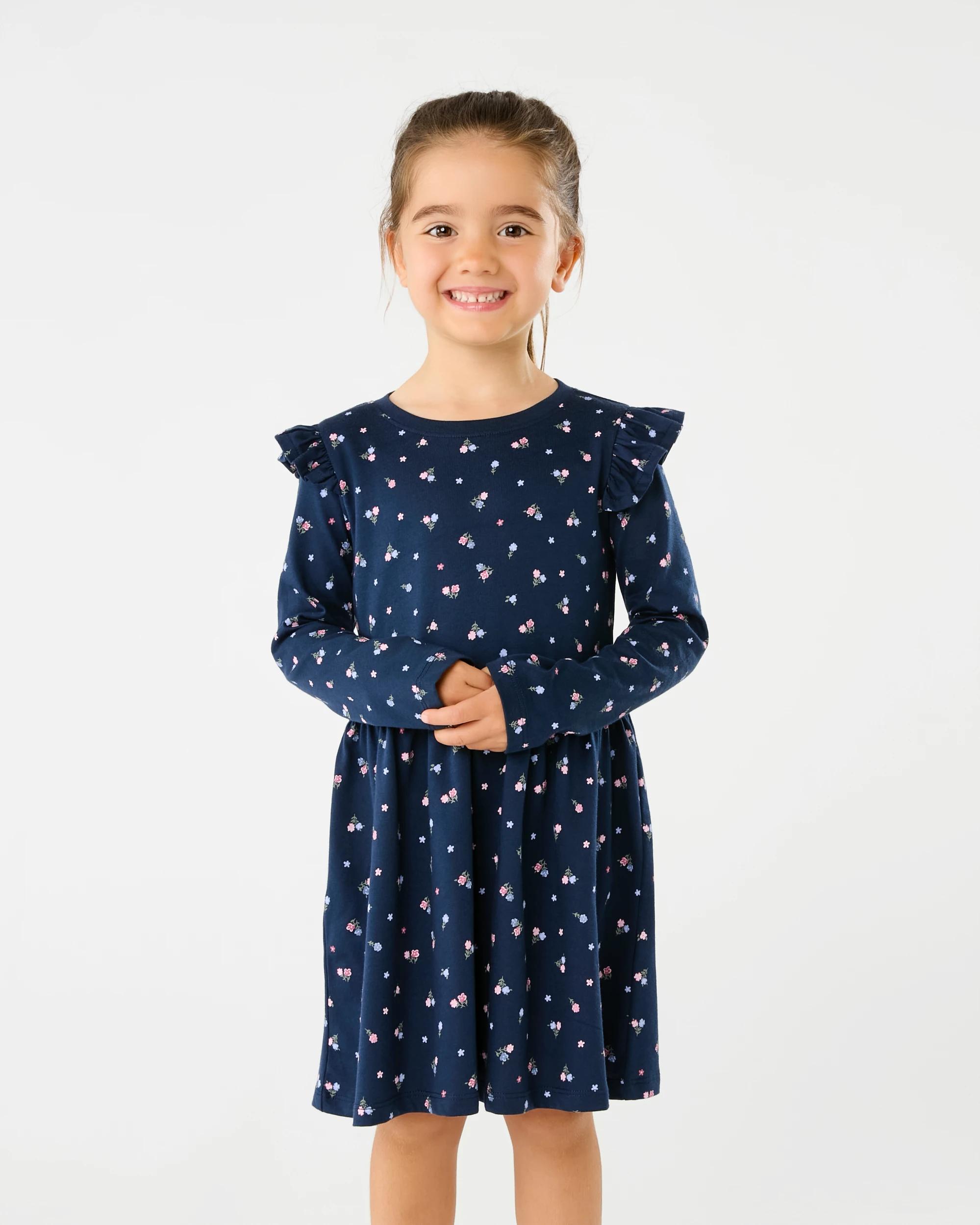 1 Long Sleeve Jersey Dress Nvy Floral, 1 of 6