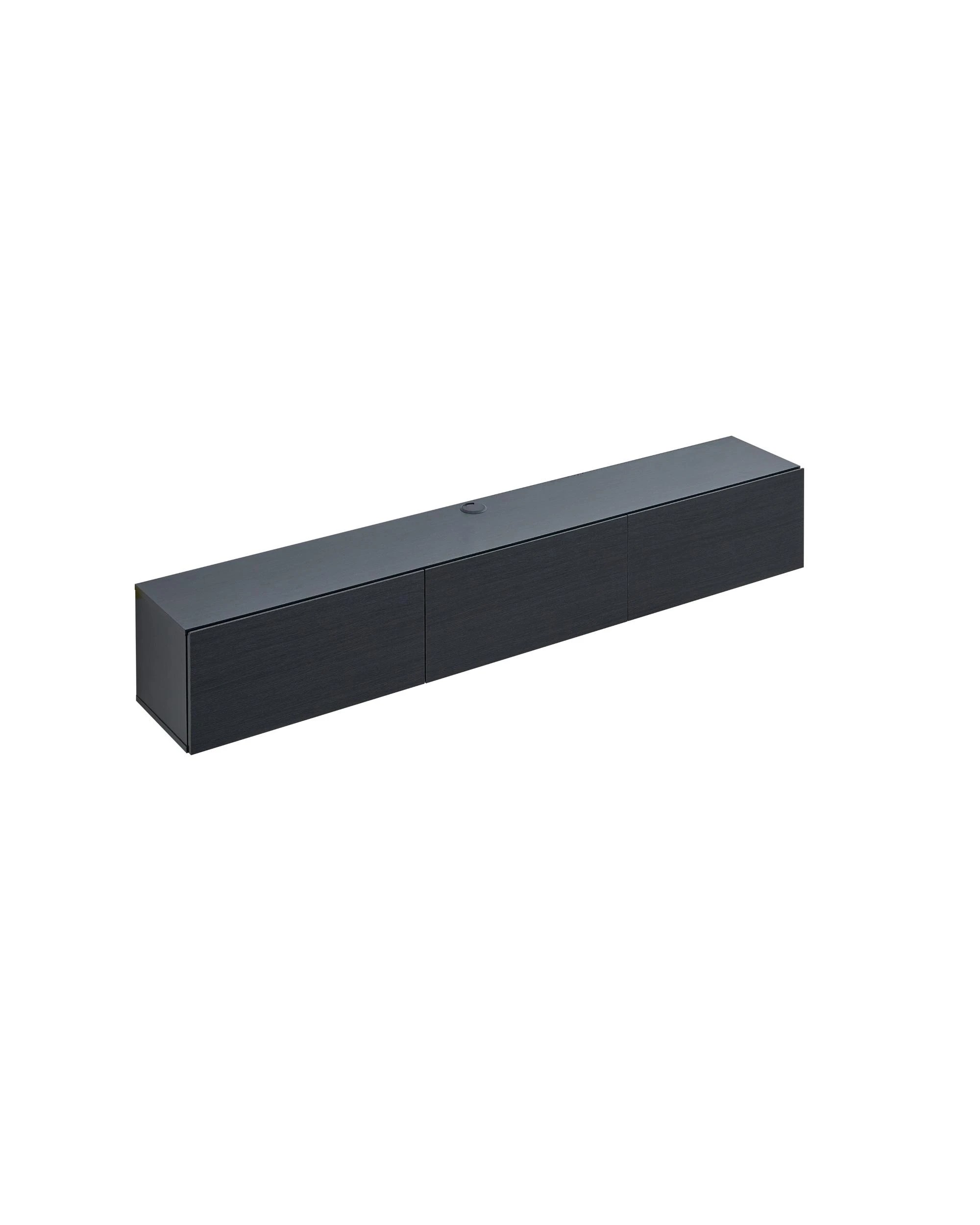 1 Kodu Wall Mount Entertainment TV Unit Floating 3 Doors 180cm - Black, 1 of 7