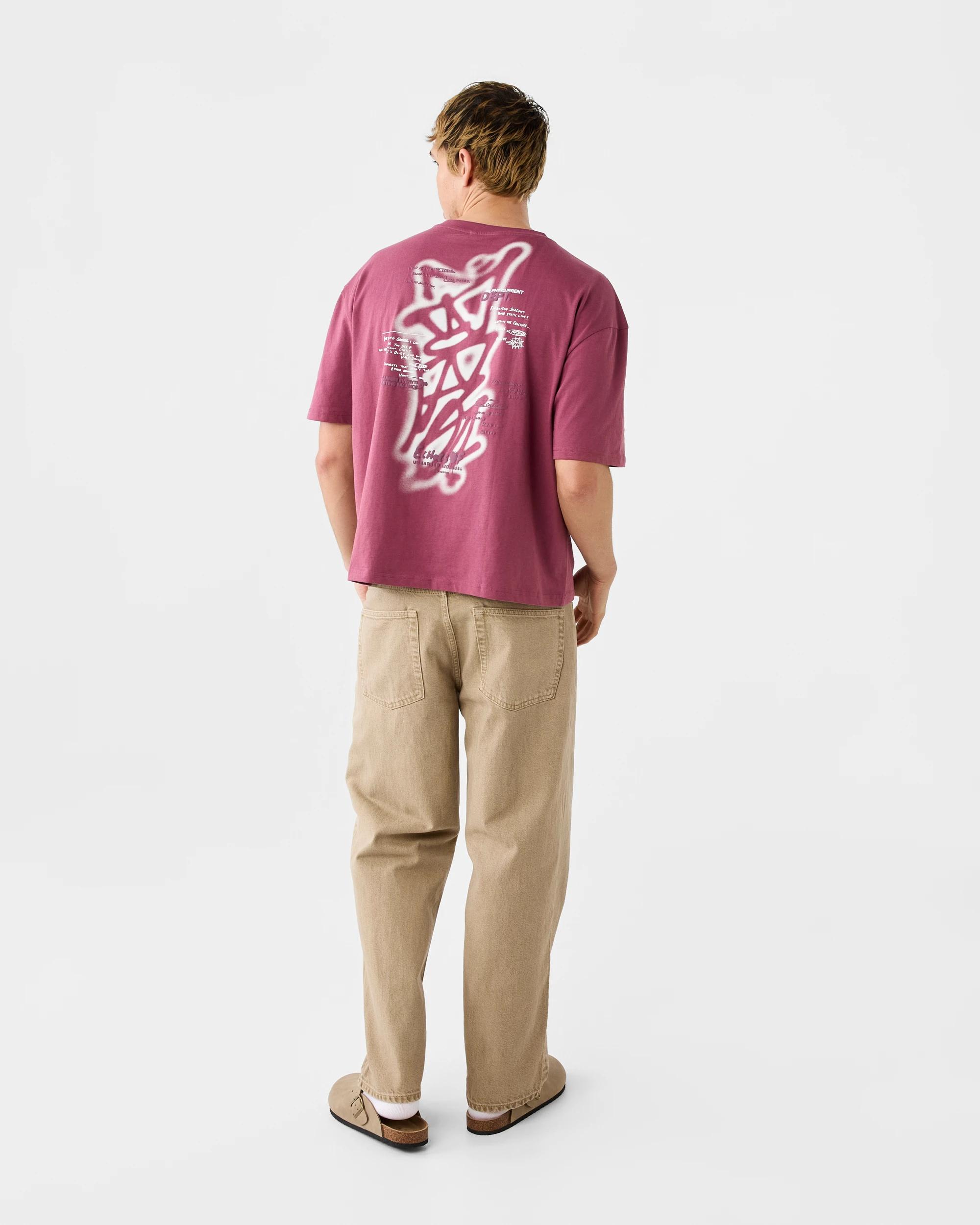 4 Boxy Print T-shirt Red Graffi, 4 of 9