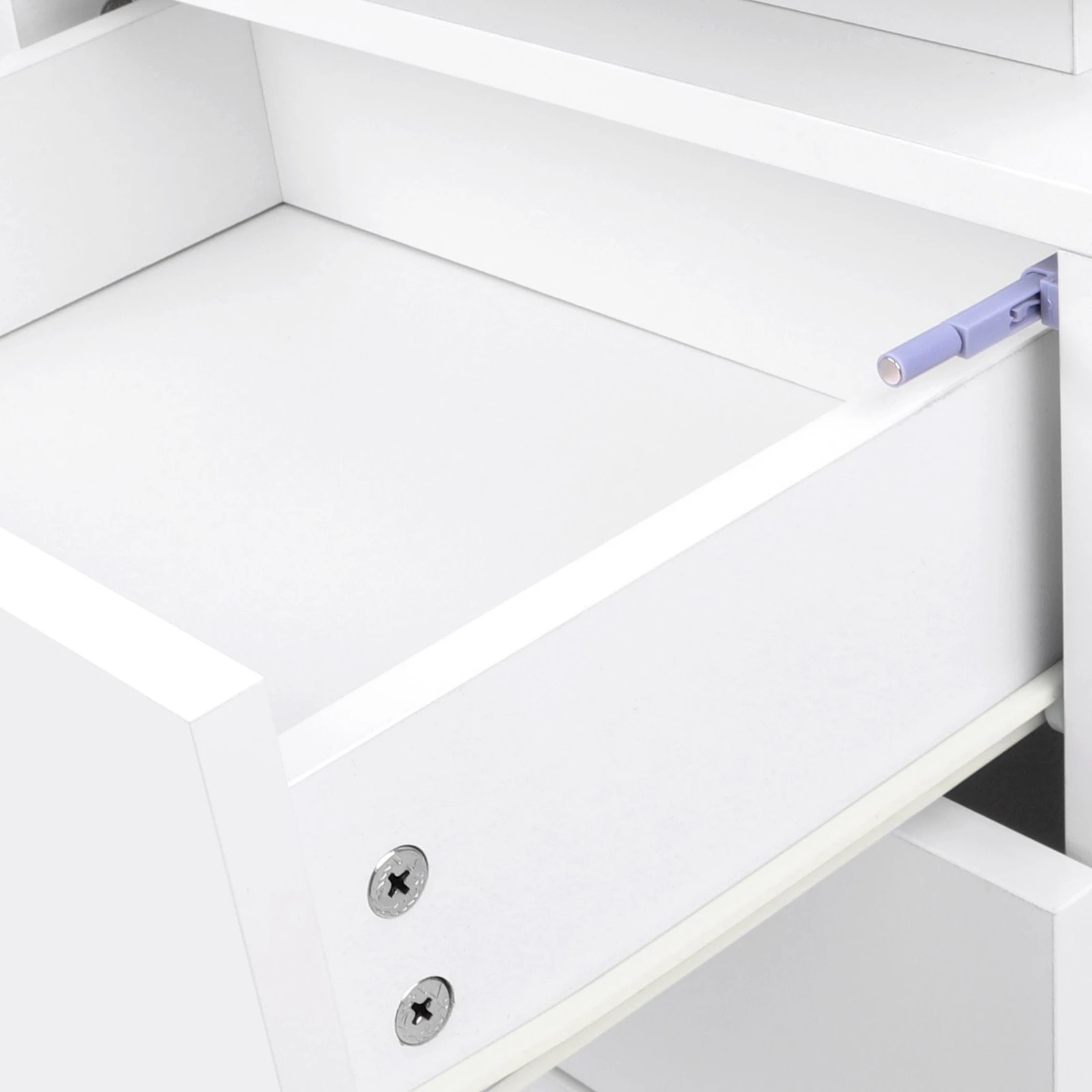 6 Alfordson Bedside Table RGB LED Nightstand 3 Drawers 4 Side High Gloss - White, 6 of 10