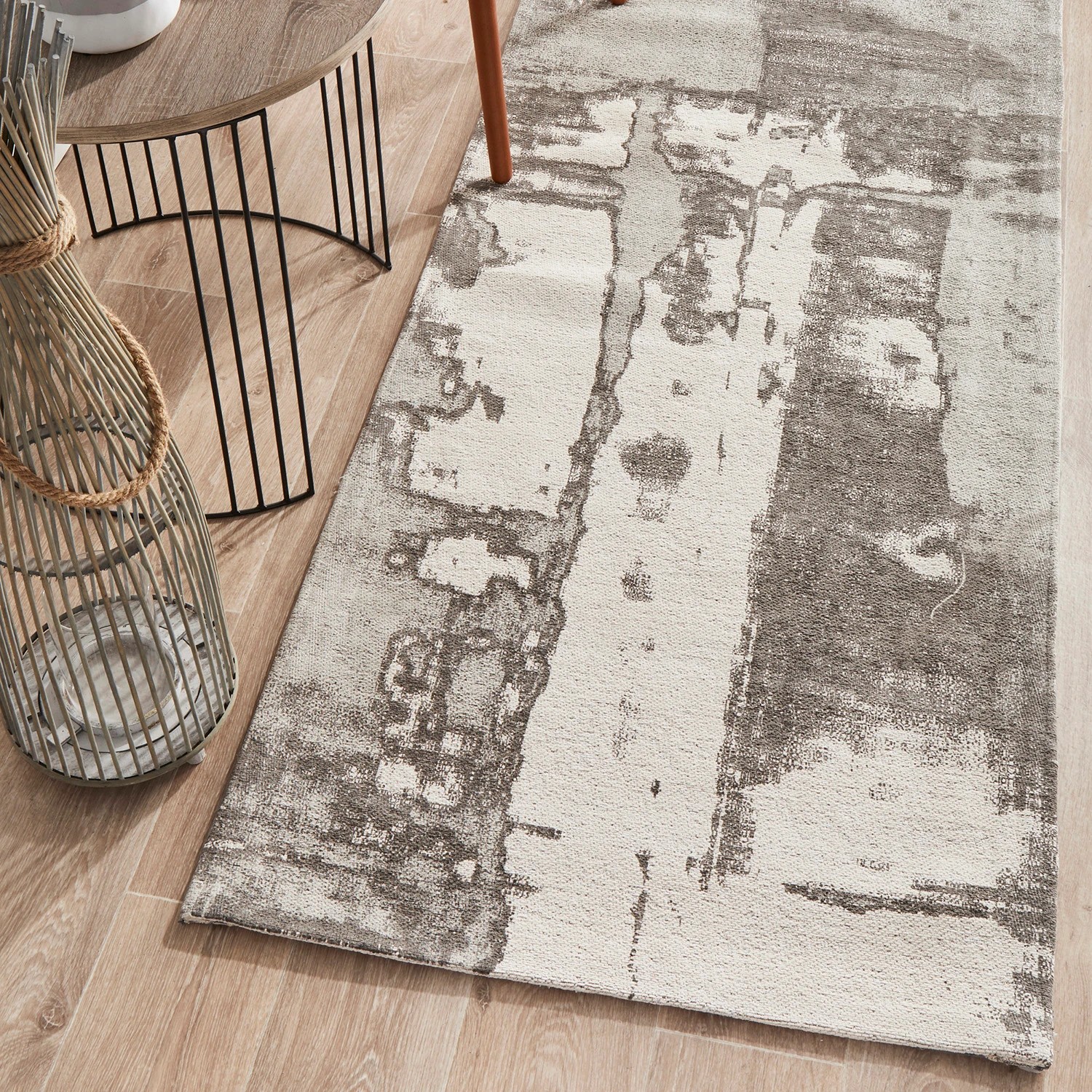 1 Common Ground Rugs Camellia 11 400x80cm - Large Runner Handmade Rug - Silver, 1 of 7