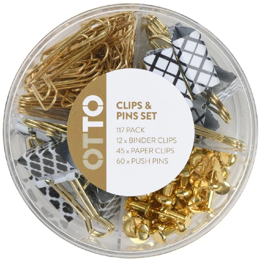 1 Otto Pin & Clip Set Black/Gold 117 Pack, 1 of 7