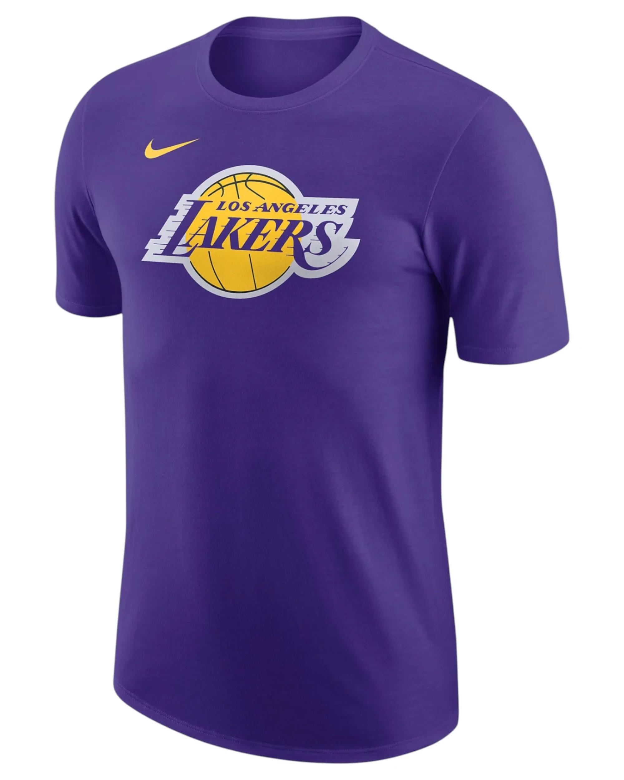 1 Nike Mens Los Angeles Lakers Purple Essential Logo NBA T-Shirt PURPLE, 1 of 1