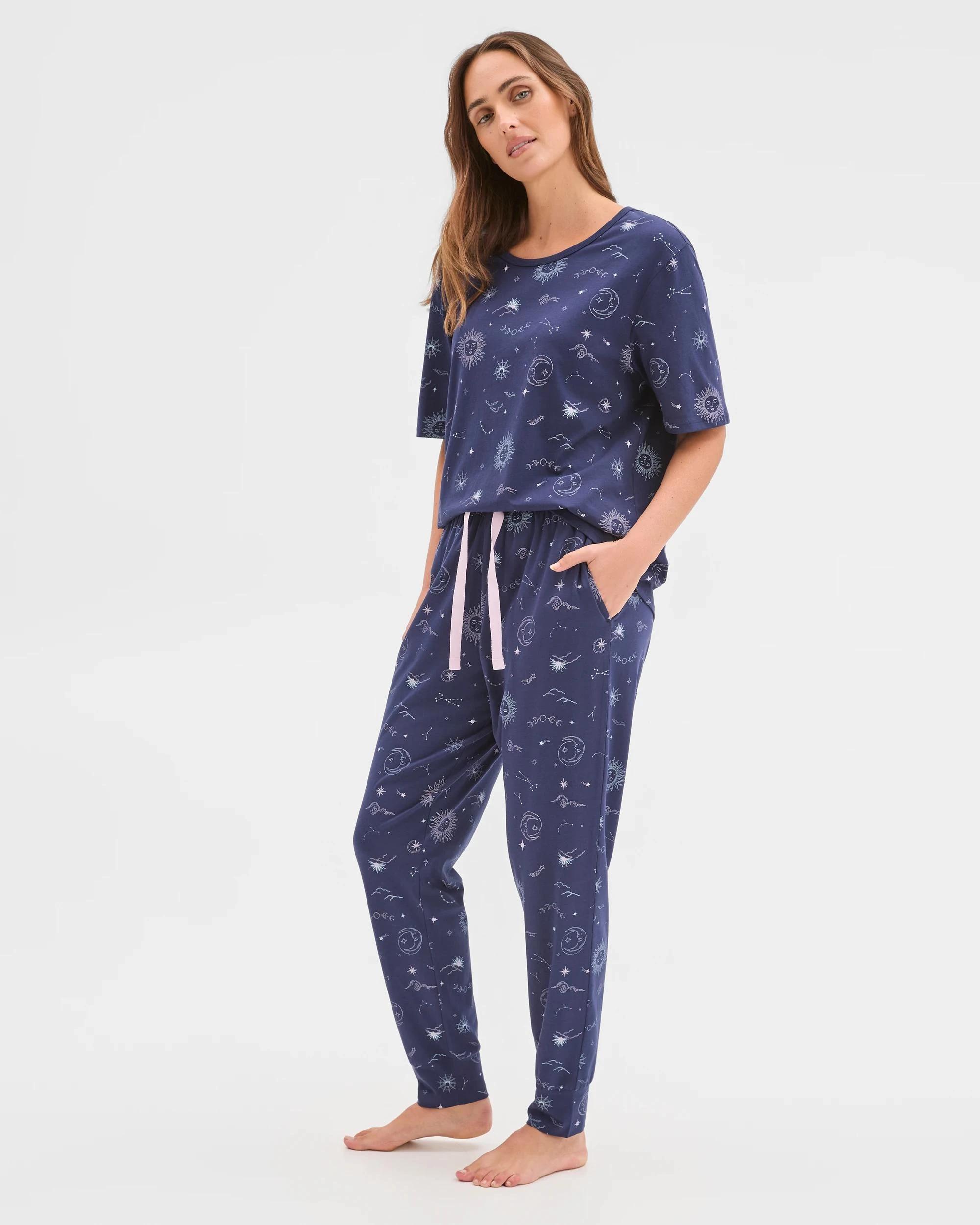 3 Target Woman Australian Cotton Bunny Floral Jogger Sleep Pants CELESTIAL, 3 of 5