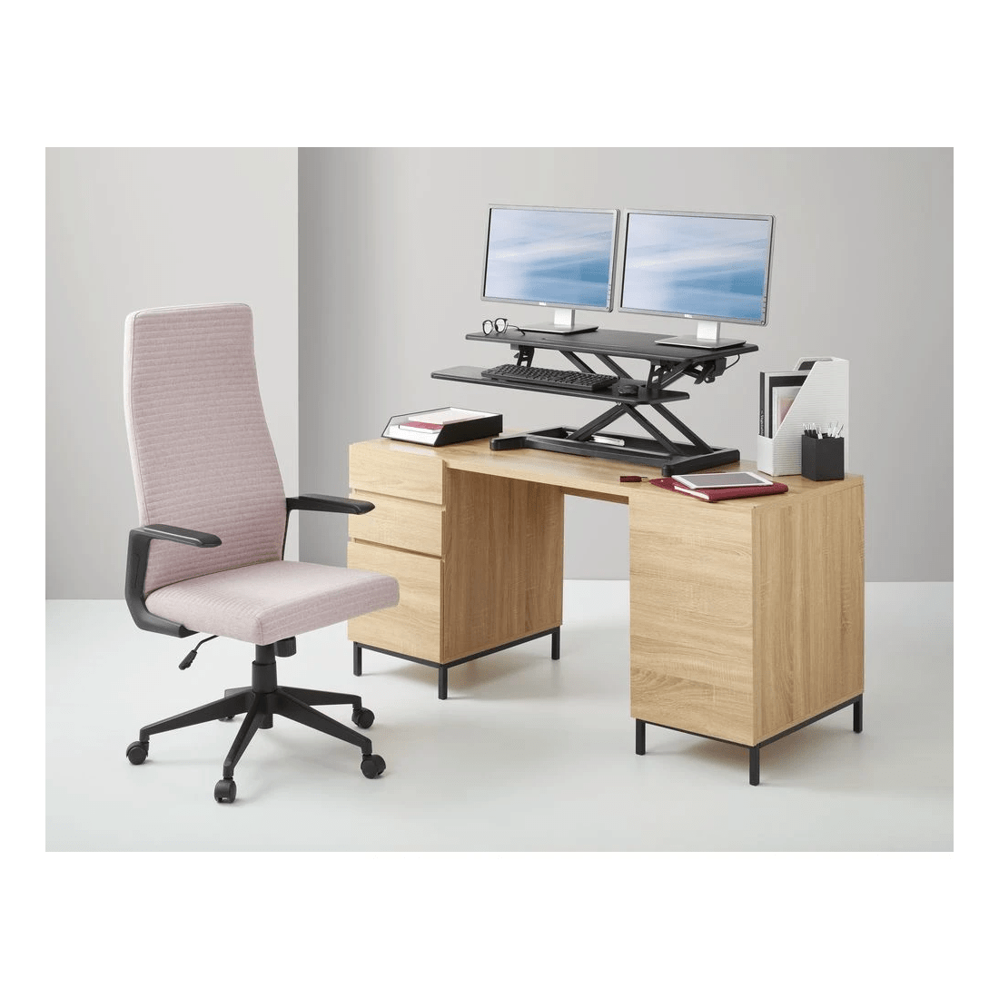 2 Matrix Sit Stand Desk Large Black, 2 of 10