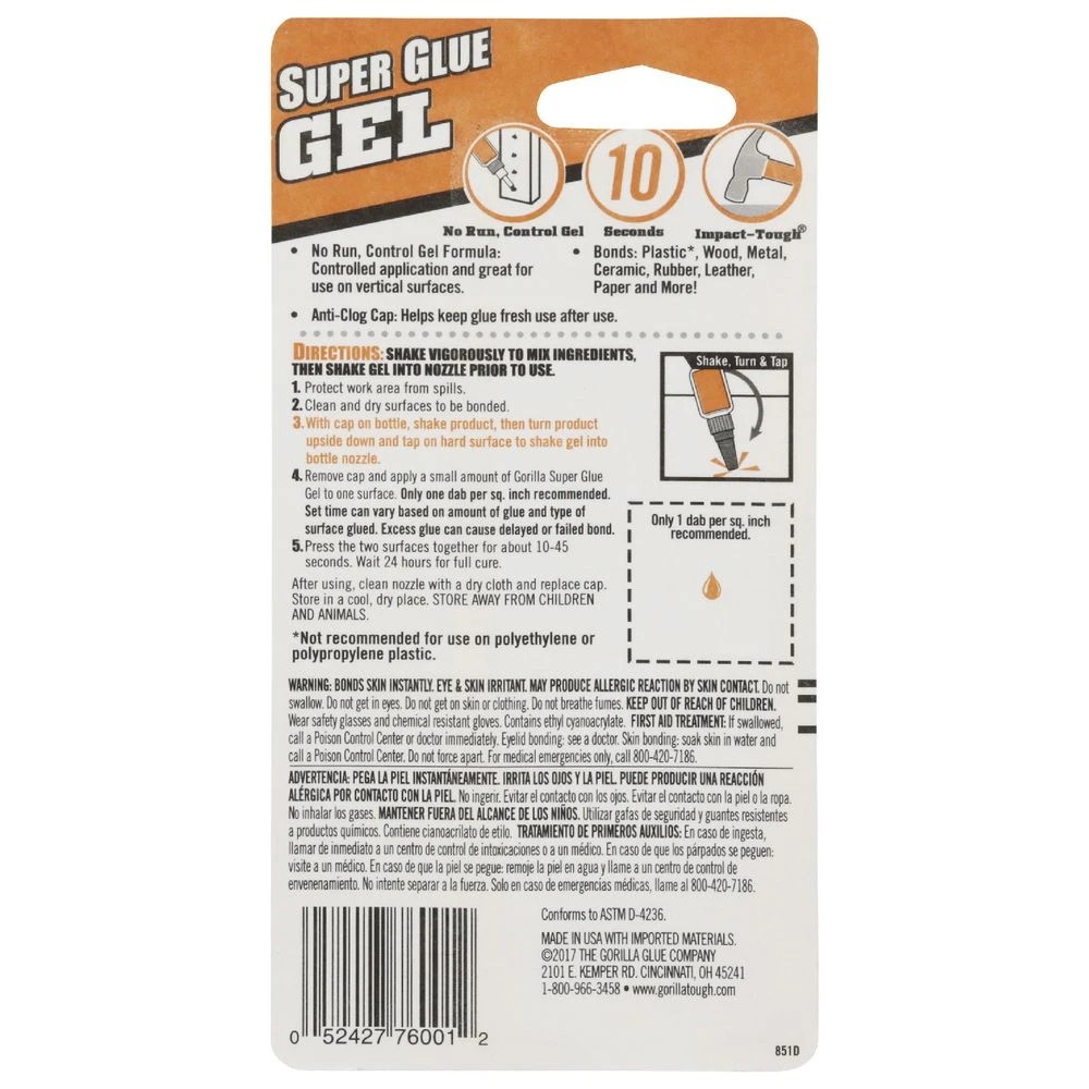 3 Gorilla Super Glue Gel 15g, 3 of 7