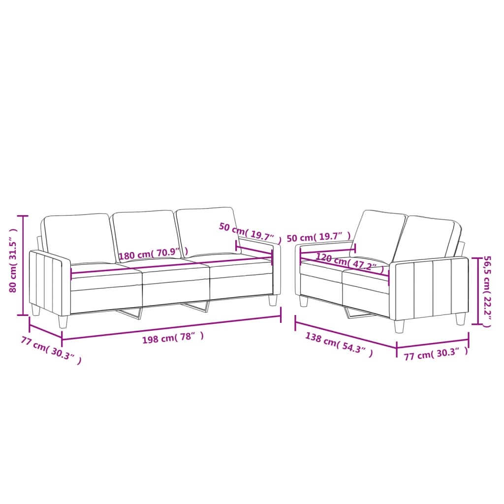 6 Vidaxl 2 Piece Sofa Set With Cushions Faux Leather - Black, 6 of 6