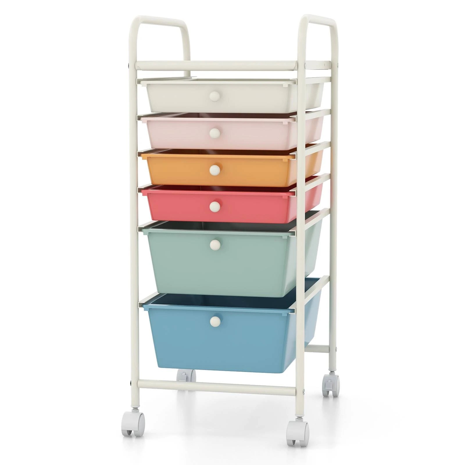 1 Costway 6 Drawers Rolling Storage Cart Mobile Utility Trolley, 1 of 3