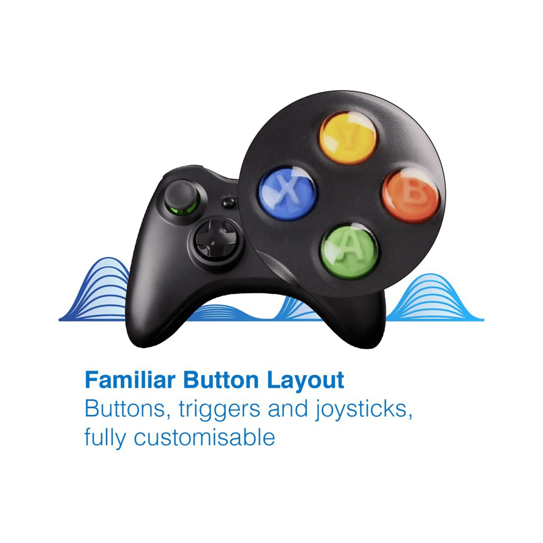 3 Laser Wired Usb-a Gaming Controller 2.5m Cable Black For Pc Computer Laptop, 3 of 8