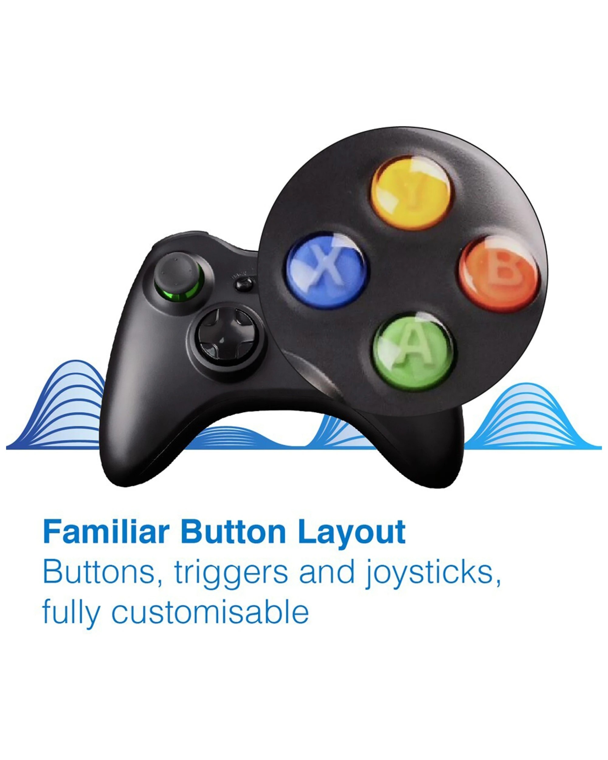 3 Laser Wired Usb-a Gaming Controller 2.5m Cable Black For Pc Computer Laptop, 3 of 8